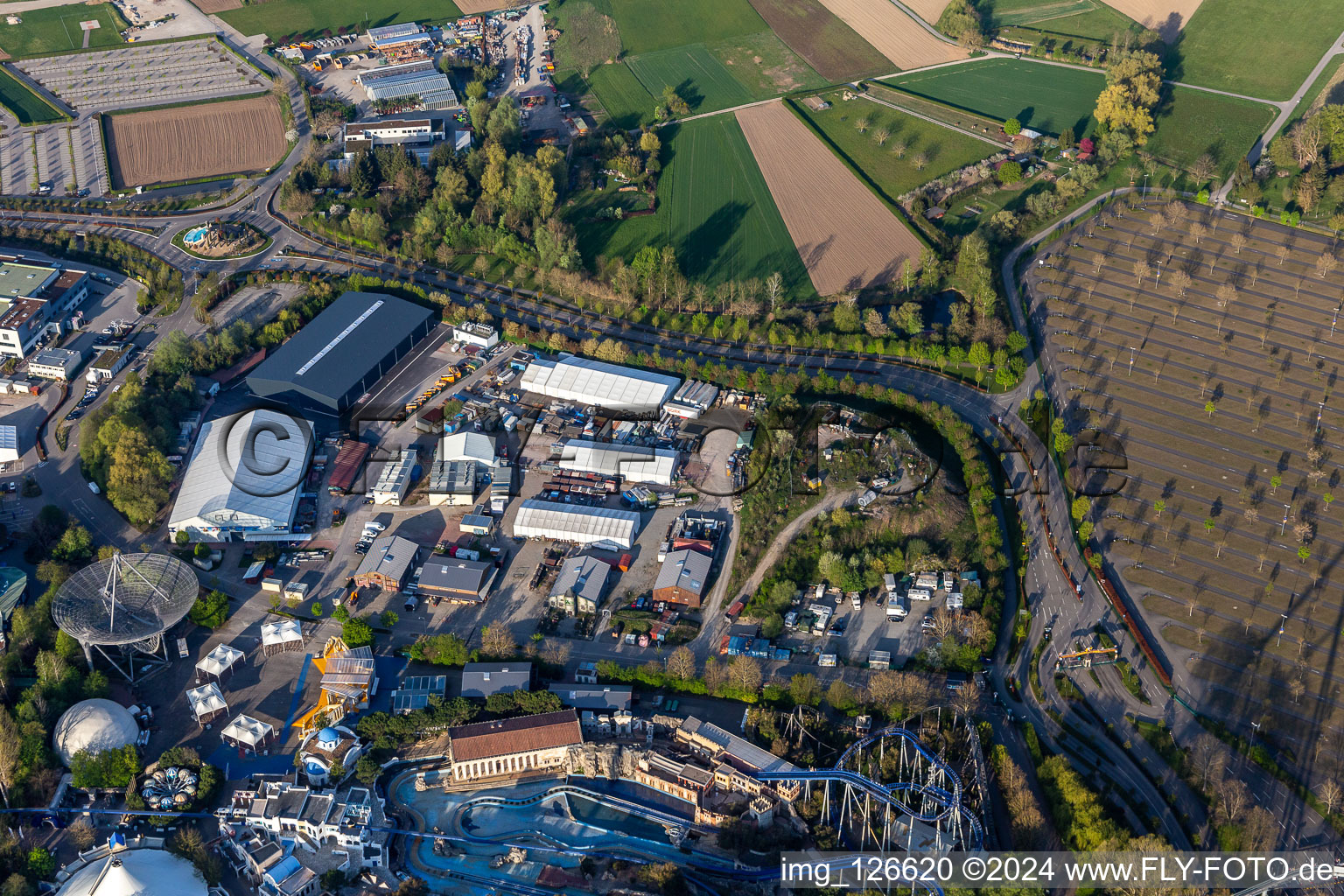 Depot of the locked down Leisure-Park Europa Park in Rust in the state Baden-Wuerttemberg, Germany