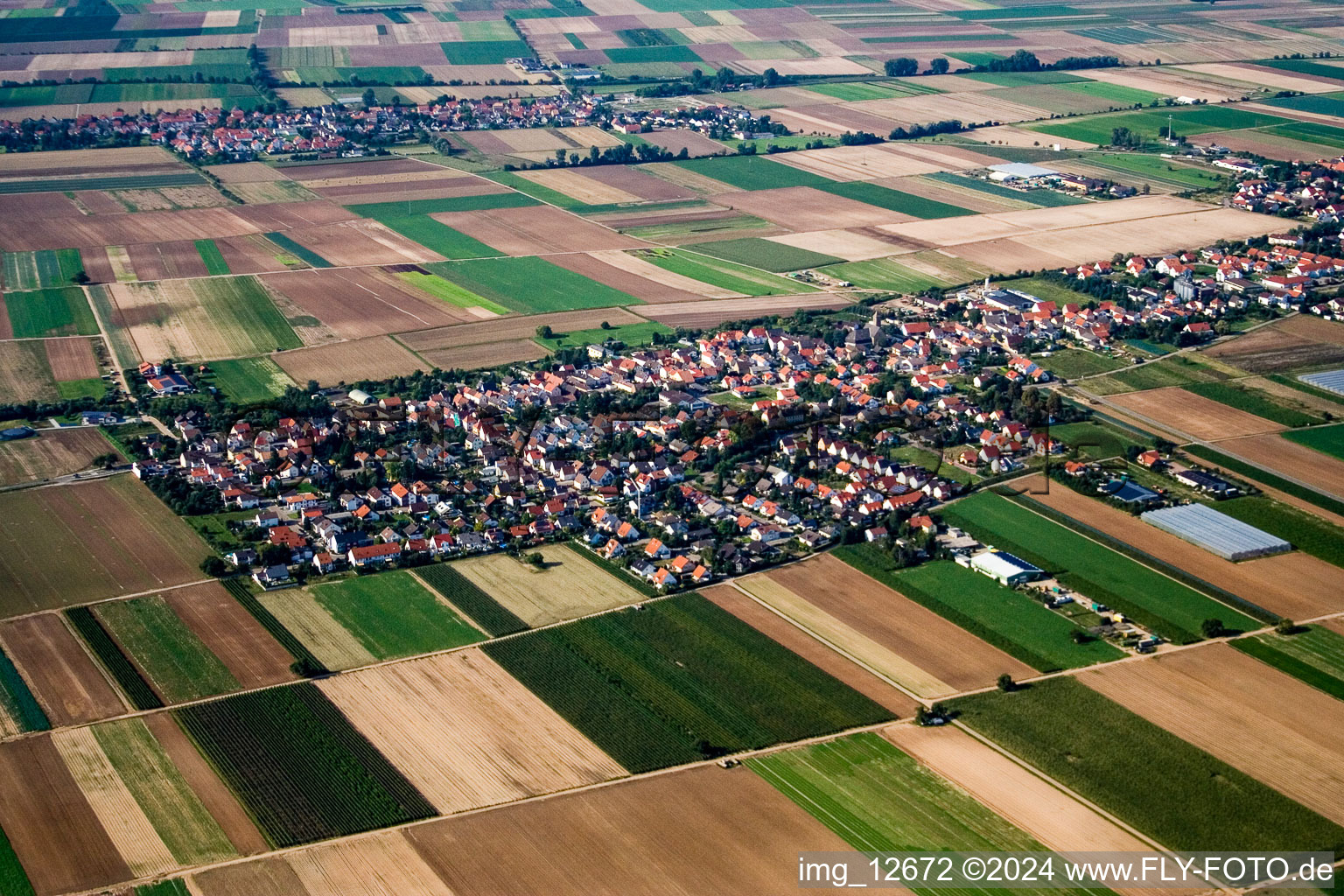 District Hochdorf in Hochdorf-Assenheim in the state Rhineland-Palatinate, Germany from above