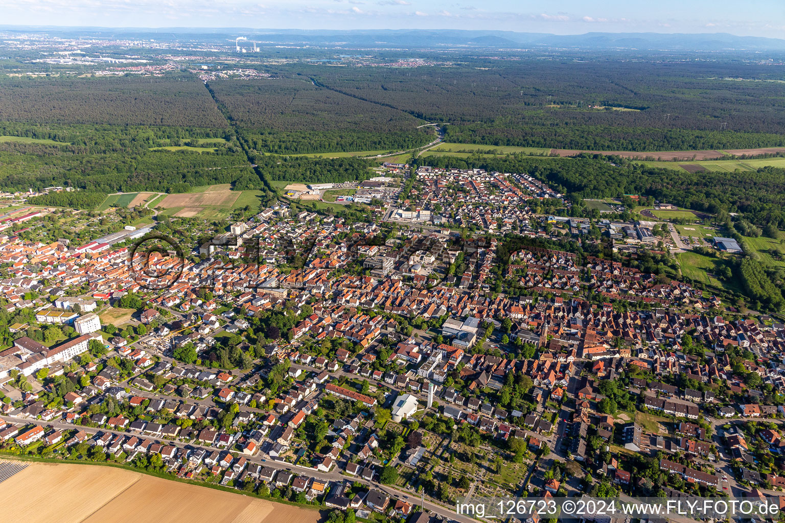 Aerial photograpy of Kandel in the state Rhineland-Palatinate, Germany