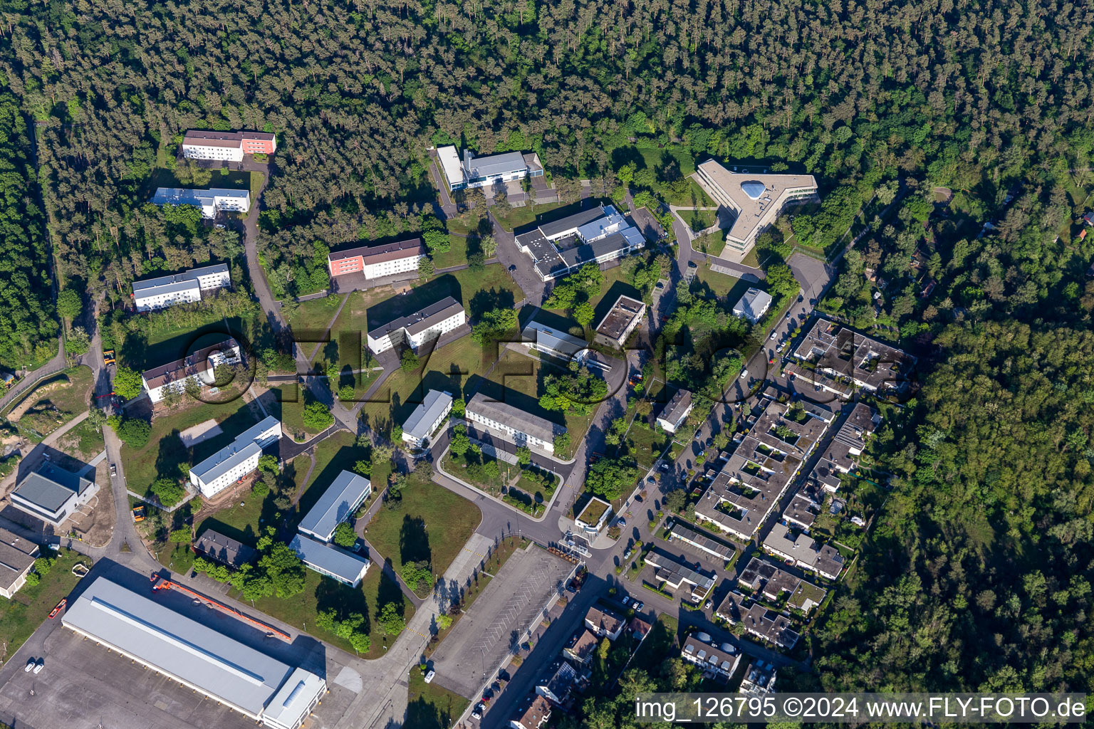 School building of Bundeswehrfachschule Karlsruhe near Kirchfeld-Baracks in Karlsruhe in the state Baden-Wurttemberg, Germany