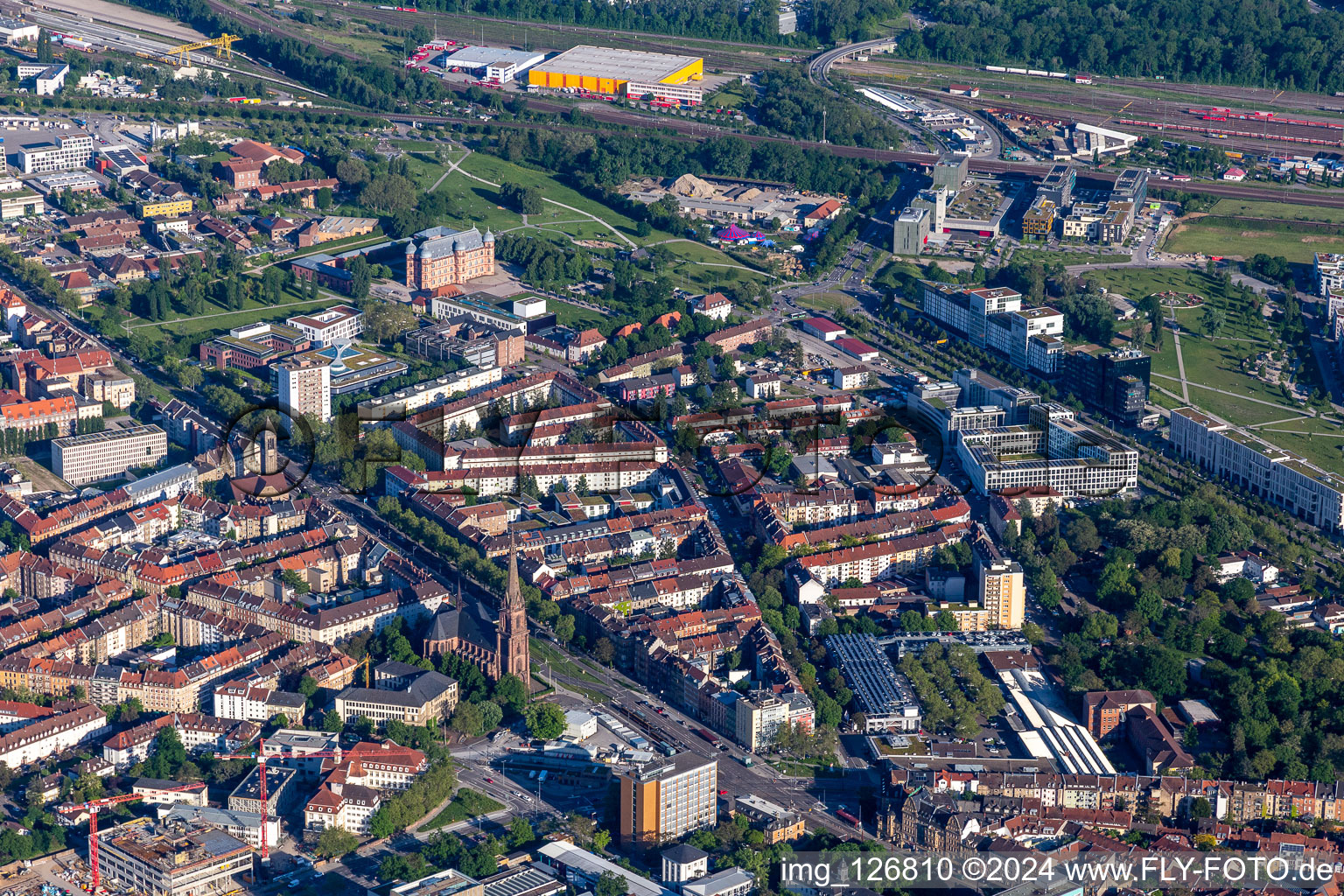 Between Gottesauer Straße and Durlacher Allee in the district Oststadt in Karlsruhe in the state Baden-Wuerttemberg, Germany