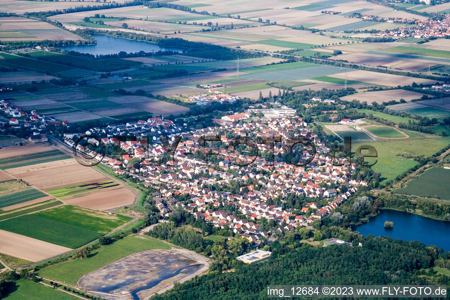 Aerial photograpy of Birkenheide in the state Rhineland-Palatinate, Germany