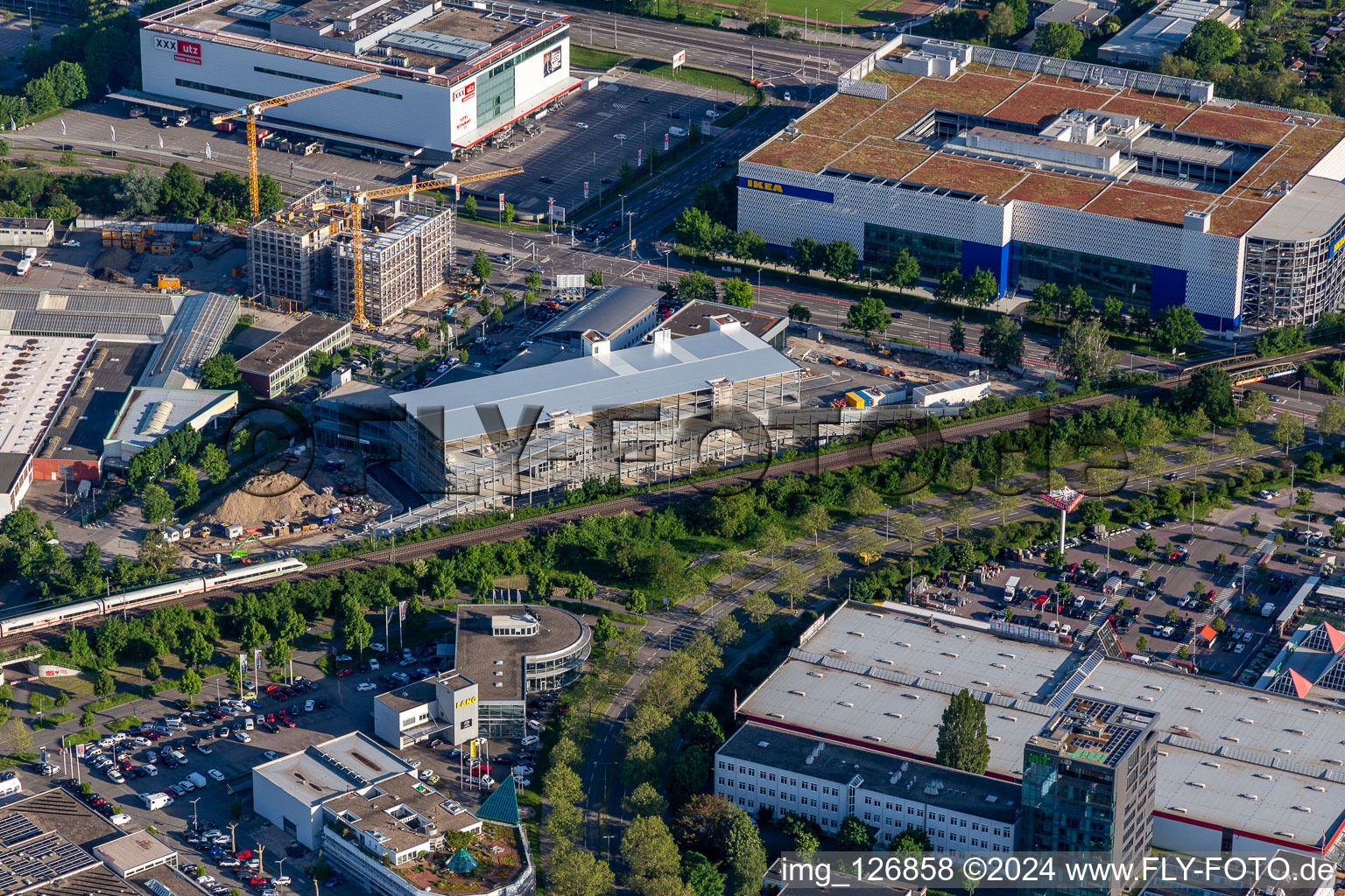 Audi Center in the district Oststadt in Karlsruhe in the state Baden-Wuerttemberg, Germany