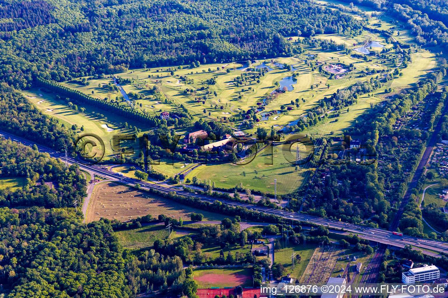 Golf course Hofgut Scheibenhardt in the district Beiertheim-Bulach in Karlsruhe in the state Baden-Wuerttemberg, Germany