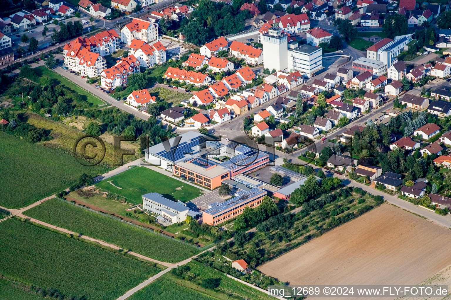 School building of the Karl-Wendel-Schule Lambsheim in Lambsheim in the state Rhineland-Palatinate, Germany