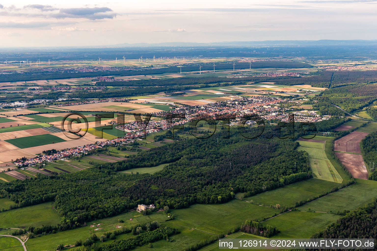 Oblique view of Kandel in the state Rhineland-Palatinate, Germany