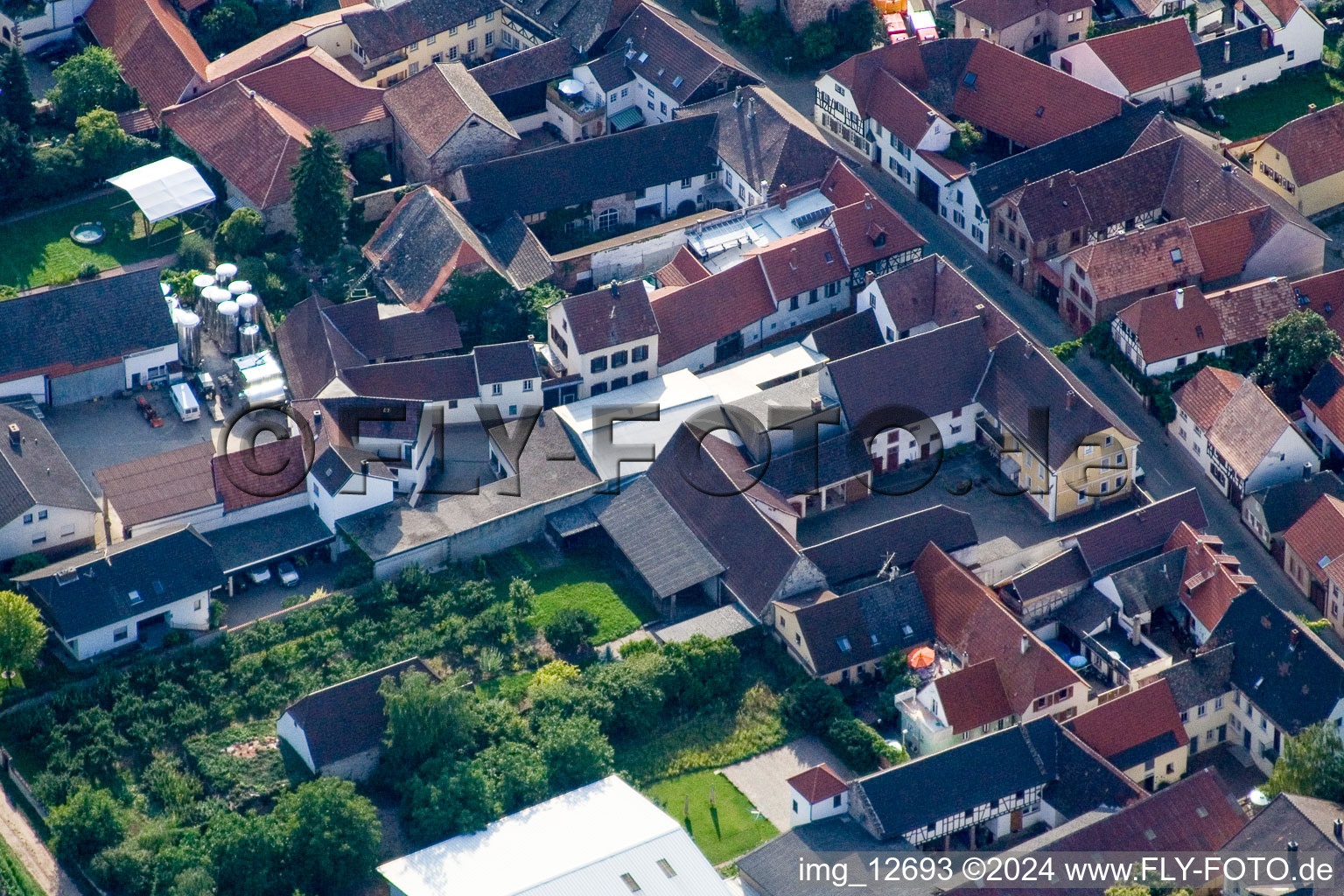 Aerial photograpy of Großkarlbach in the state Rhineland-Palatinate, Germany