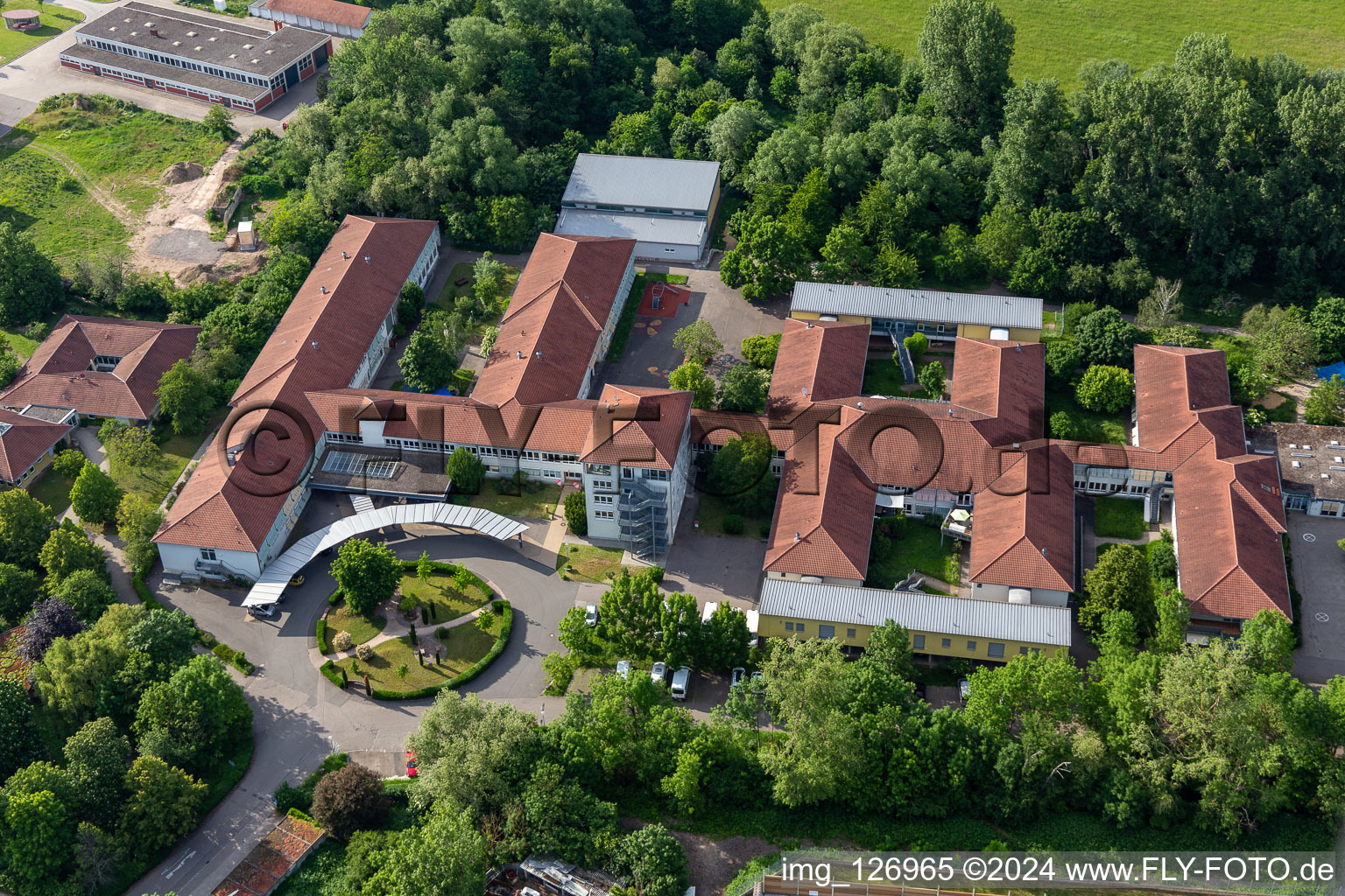 Aerial photograpy of Caritas Support Centre St. Laurentius and Paulus, Special School Landau in Landau in der Pfalz in the state Rhineland-Palatinate, Germany