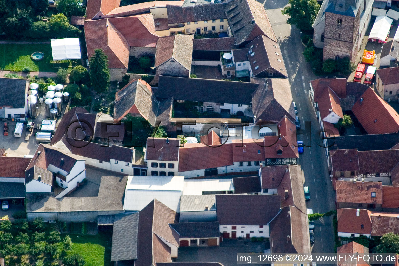 Großkarlbach in the state Rhineland-Palatinate, Germany out of the air