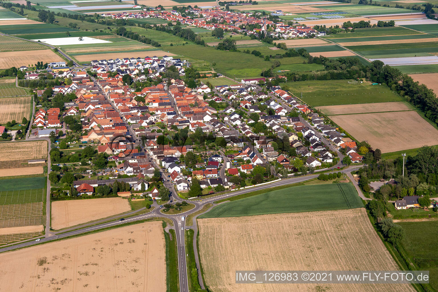 Drone image of Altdorf in the state Rhineland-Palatinate, Germany