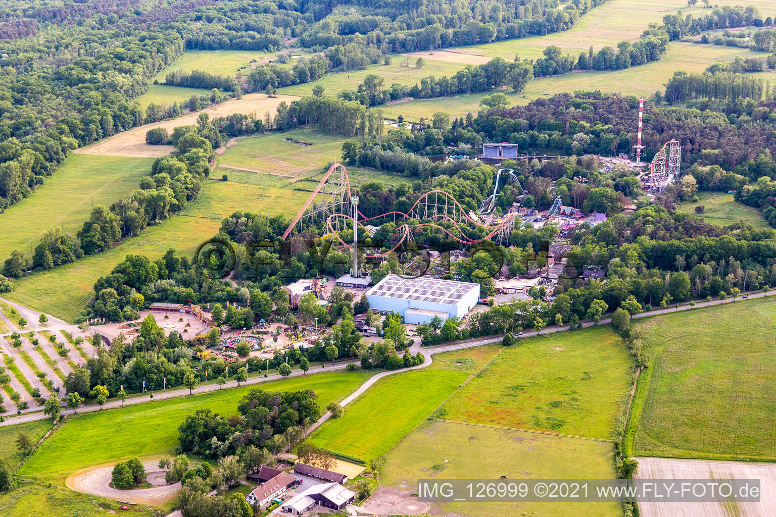 Drone image of Holiday Park in Haßloch in the state Rhineland-Palatinate, Germany