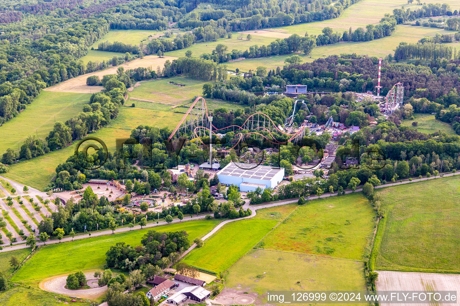 Drone image of Holiday Park in Haßloch in the state Rhineland-Palatinate, Germany