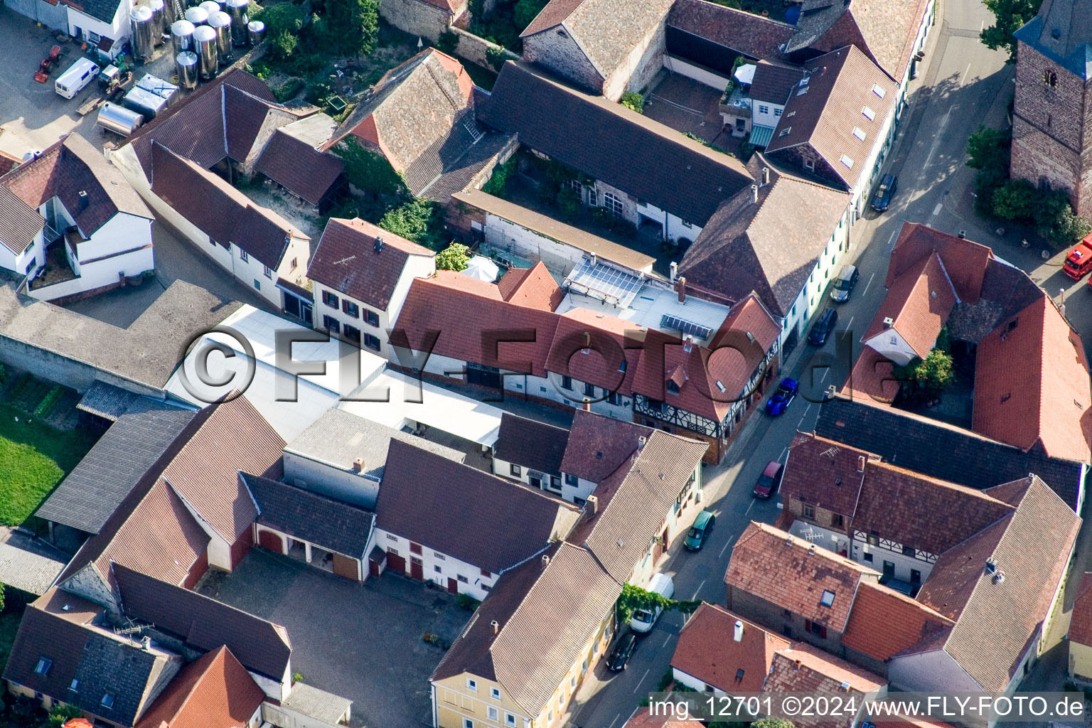 Großkarlbach in the state Rhineland-Palatinate, Germany seen from above