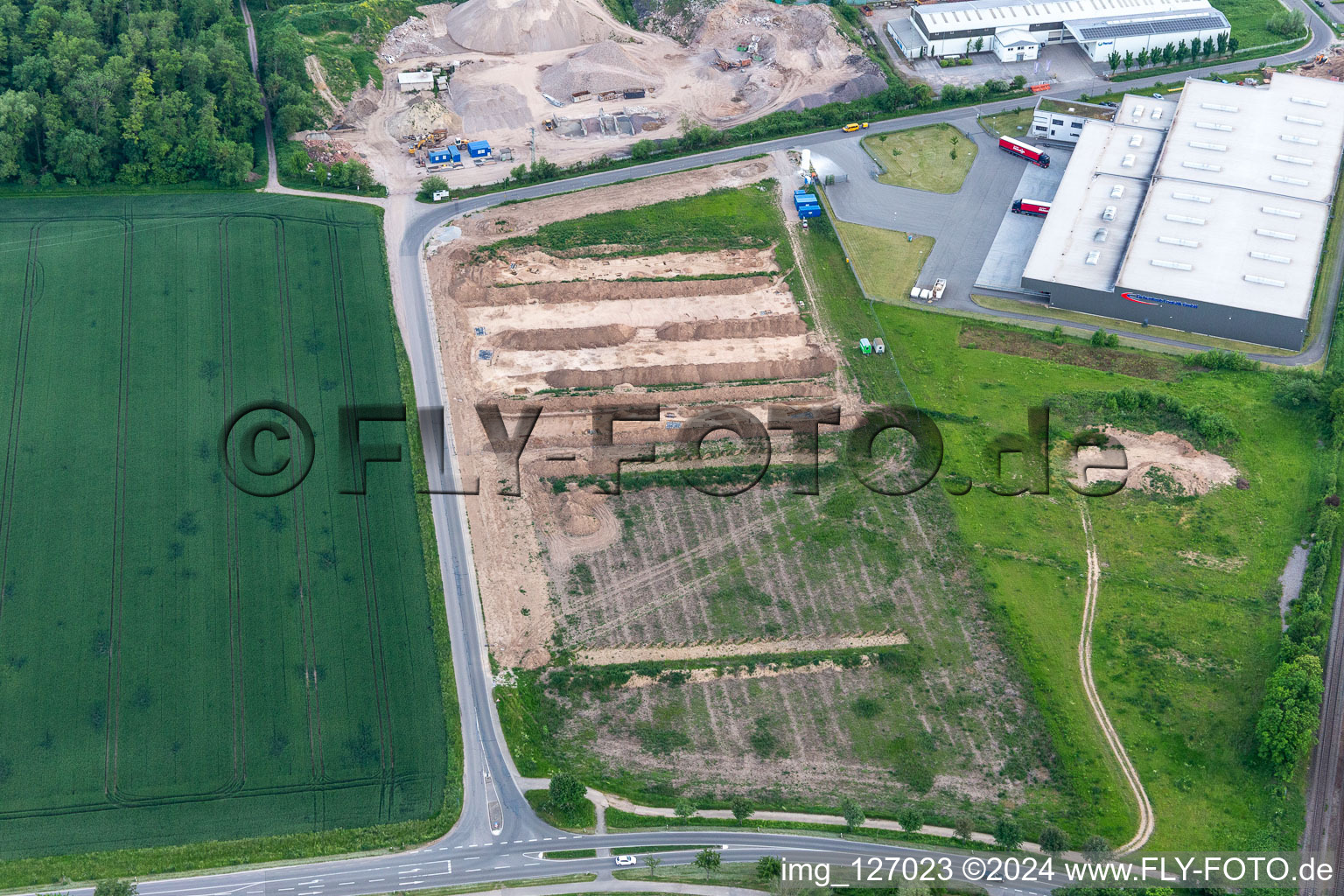 Development of the Große Ahlmühle commercial area in Rohrbach in the state Rhineland-Palatinate, Germany