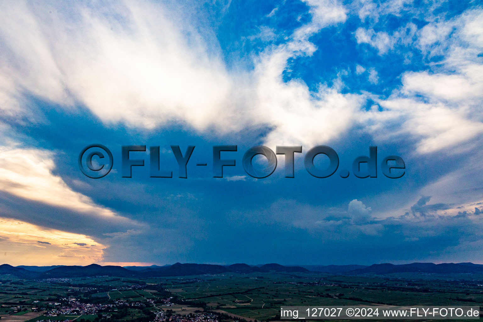 Steinweiler in the state Rhineland-Palatinate, Germany out of the air