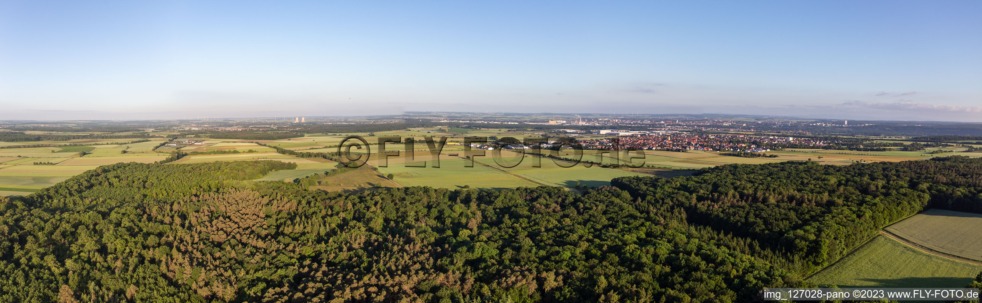 Panorama from the east in Gochsheim in the state Bavaria, Germany