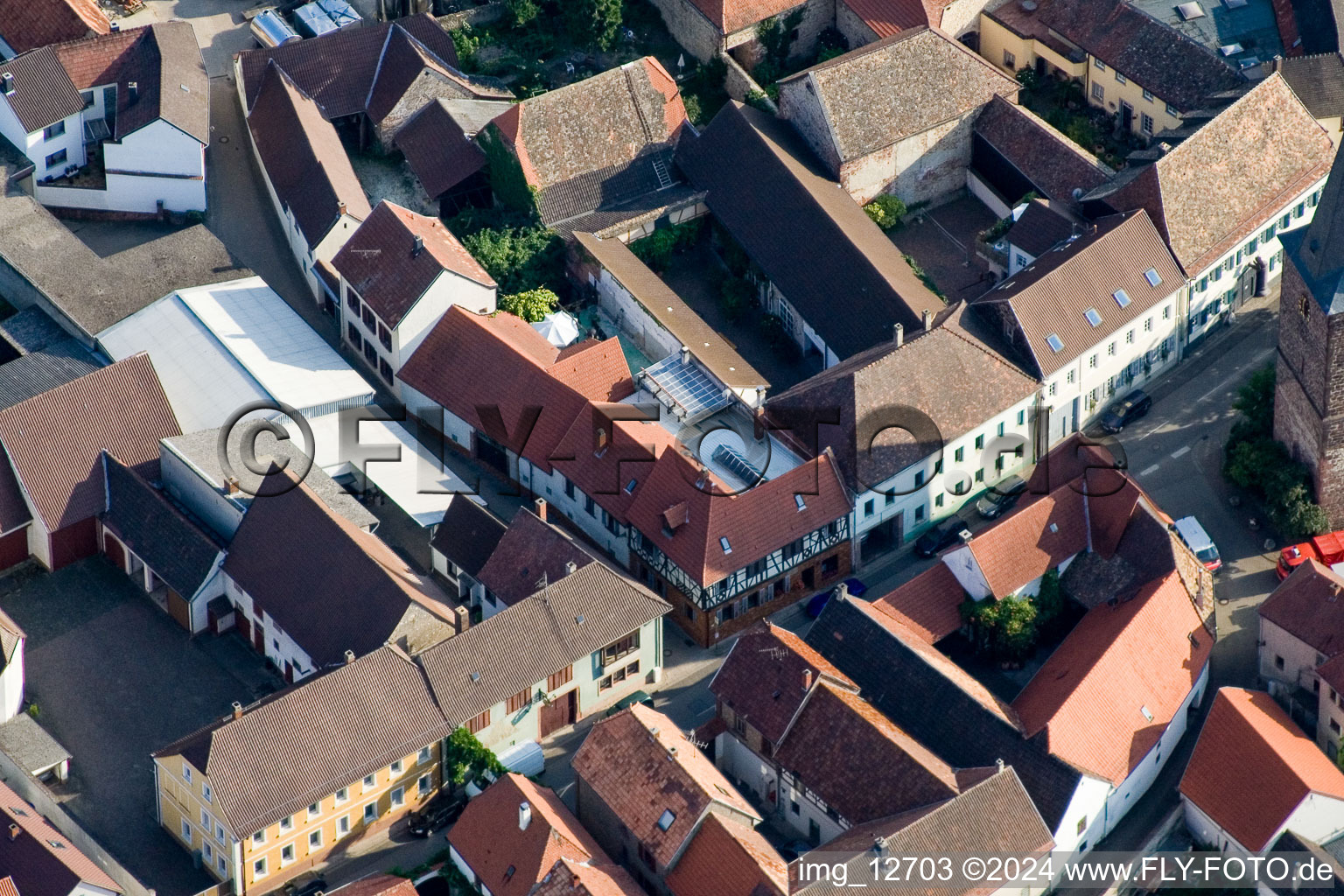 Großkarlbach in the state Rhineland-Palatinate, Germany from the plane