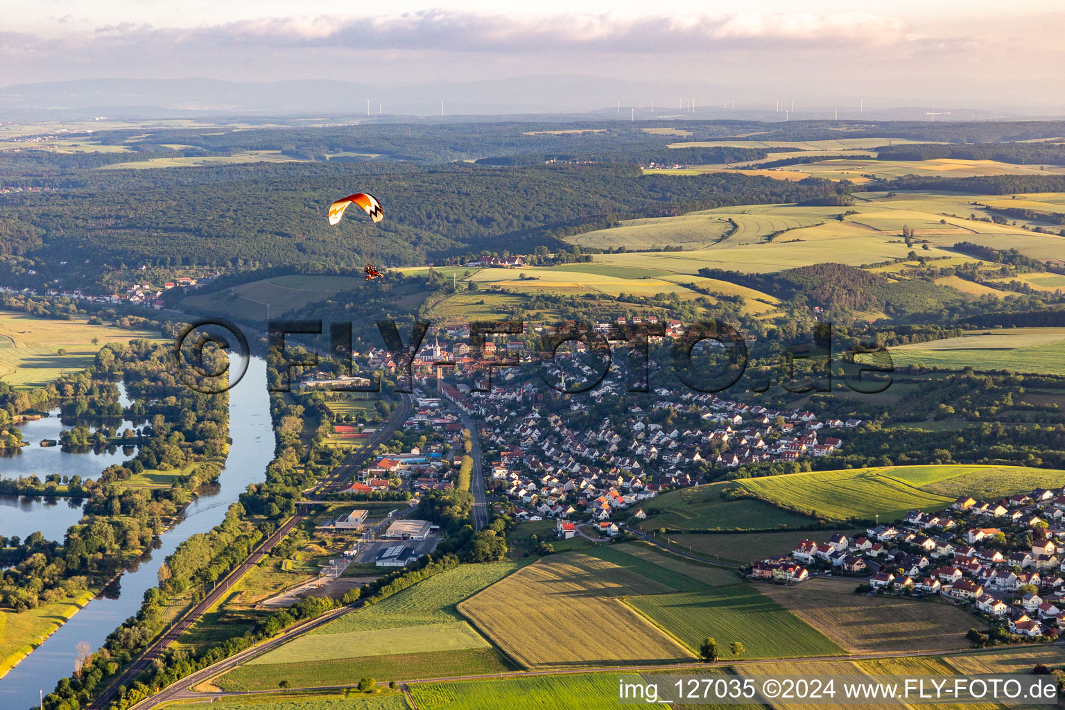 Schonungen in the state Bavaria, Germany out of the air