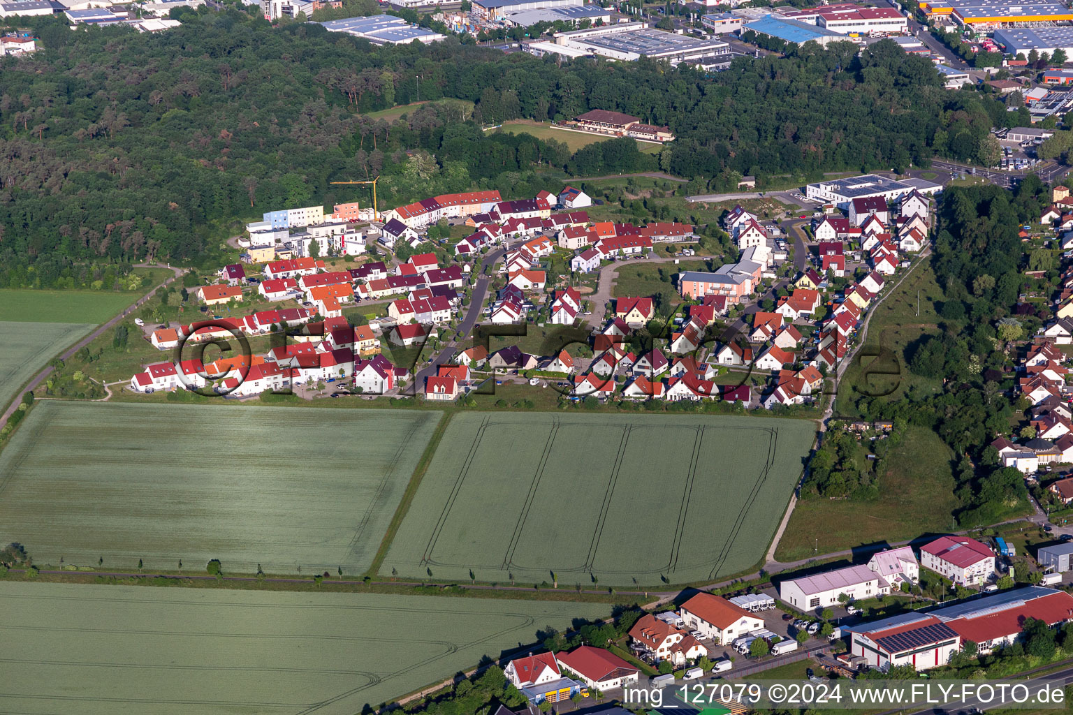 Sennfeld in the state Bavaria, Germany from a drone