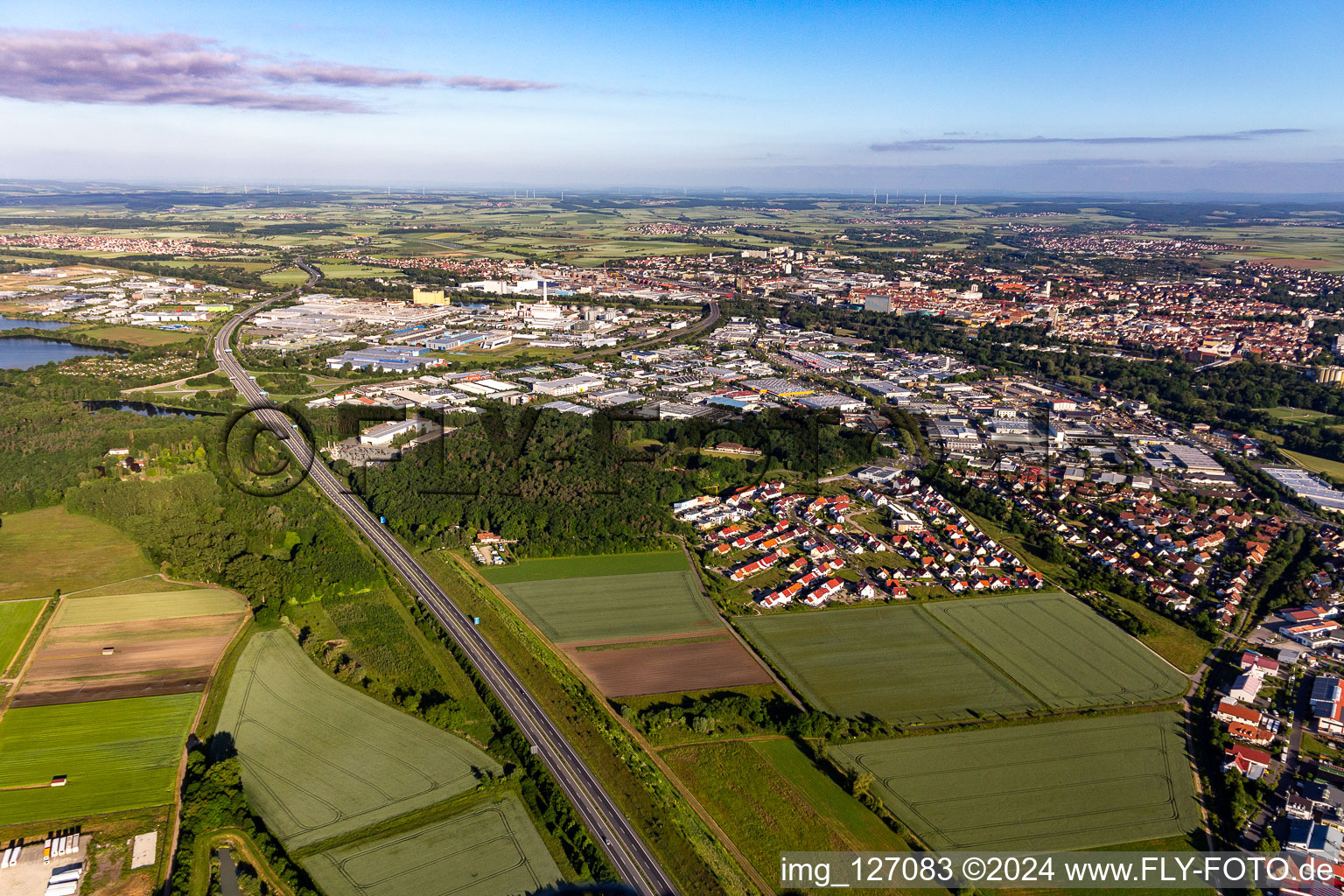 Port Industrial Area in the district Grün in Schweinfurt in the state Bavaria, Germany