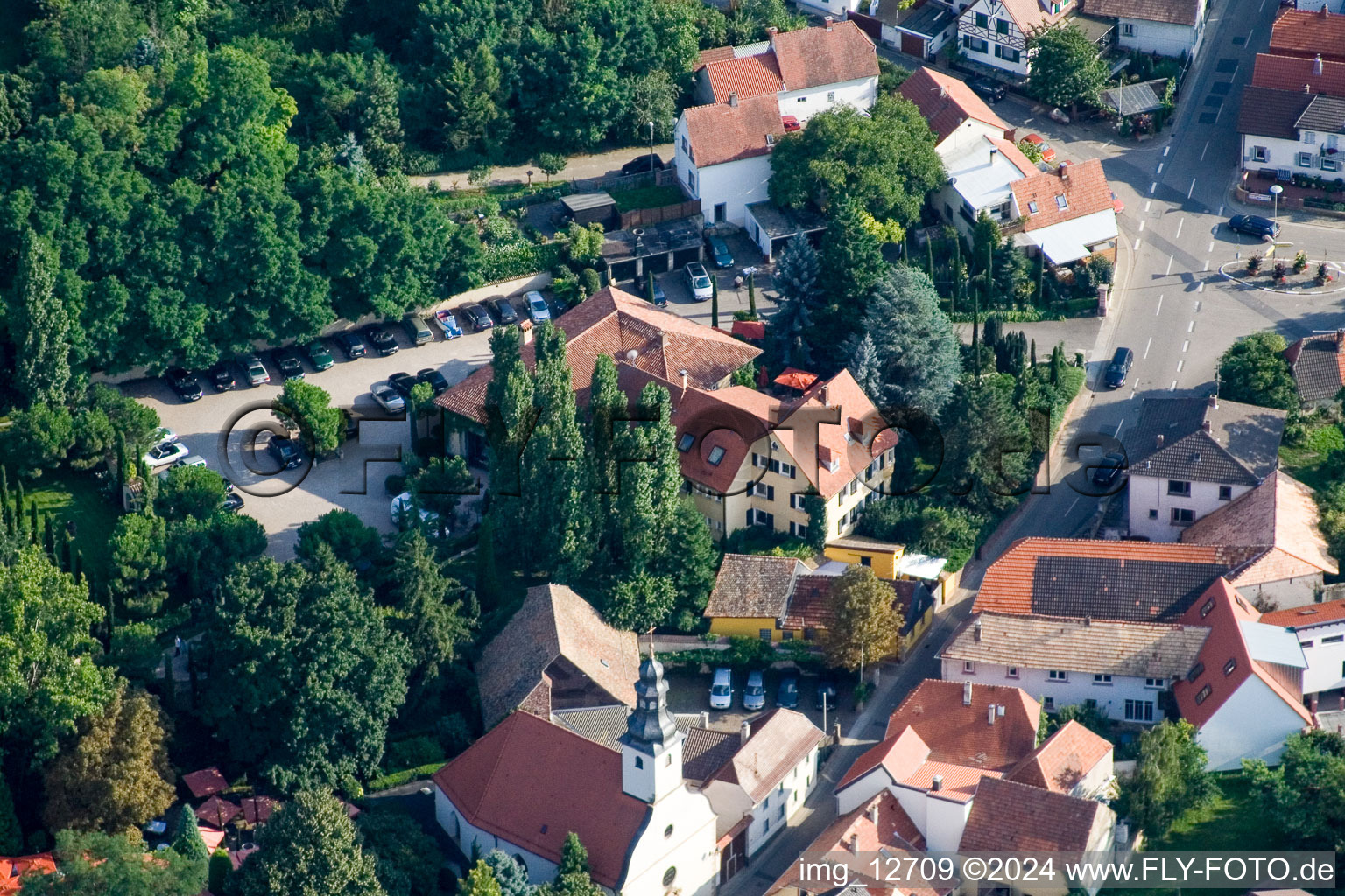 Building of the restaurant Gebr. Meurer in Grosskarlbach in the state Rhineland-Palatinate