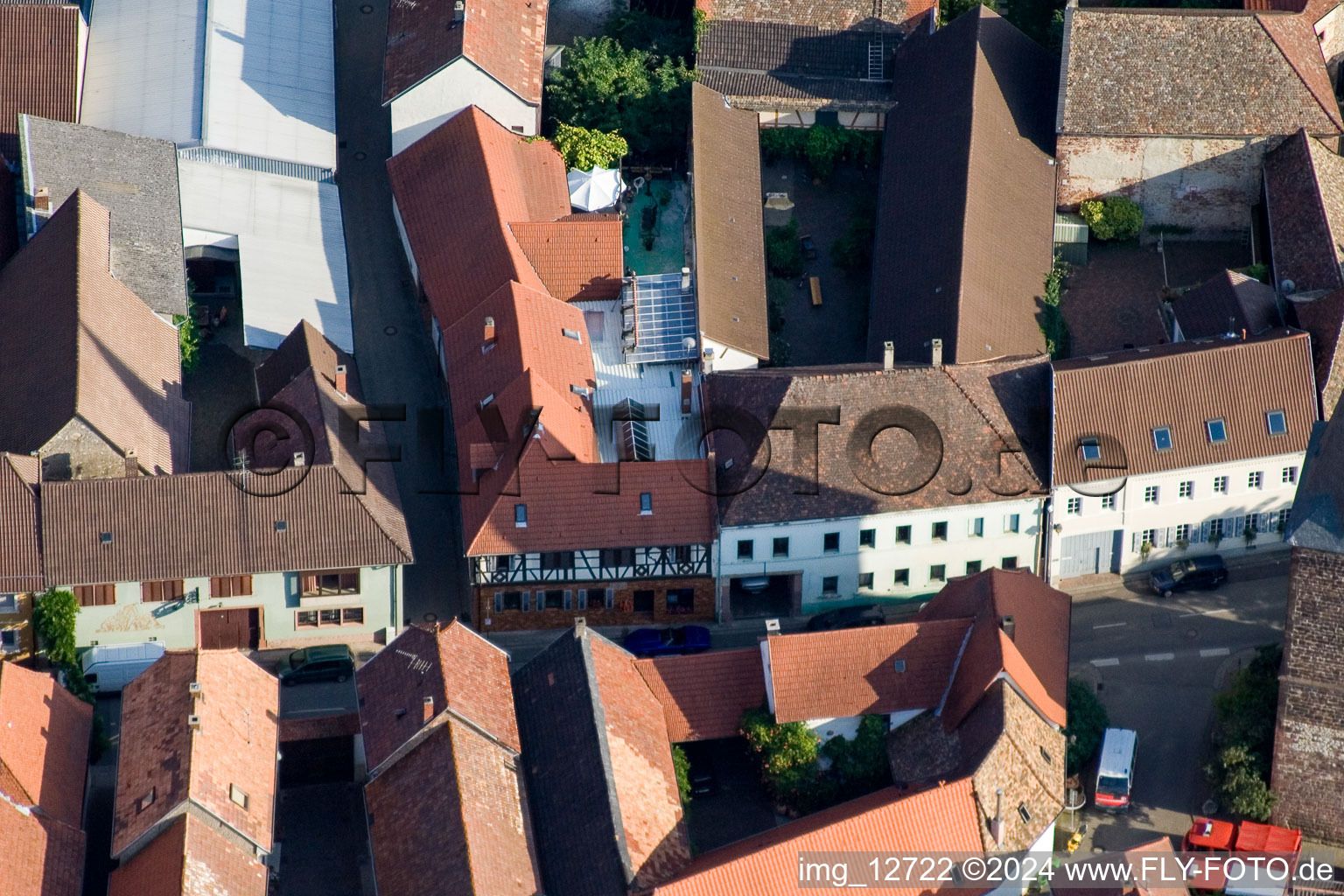 Oblique view of Großkarlbach in the state Rhineland-Palatinate, Germany