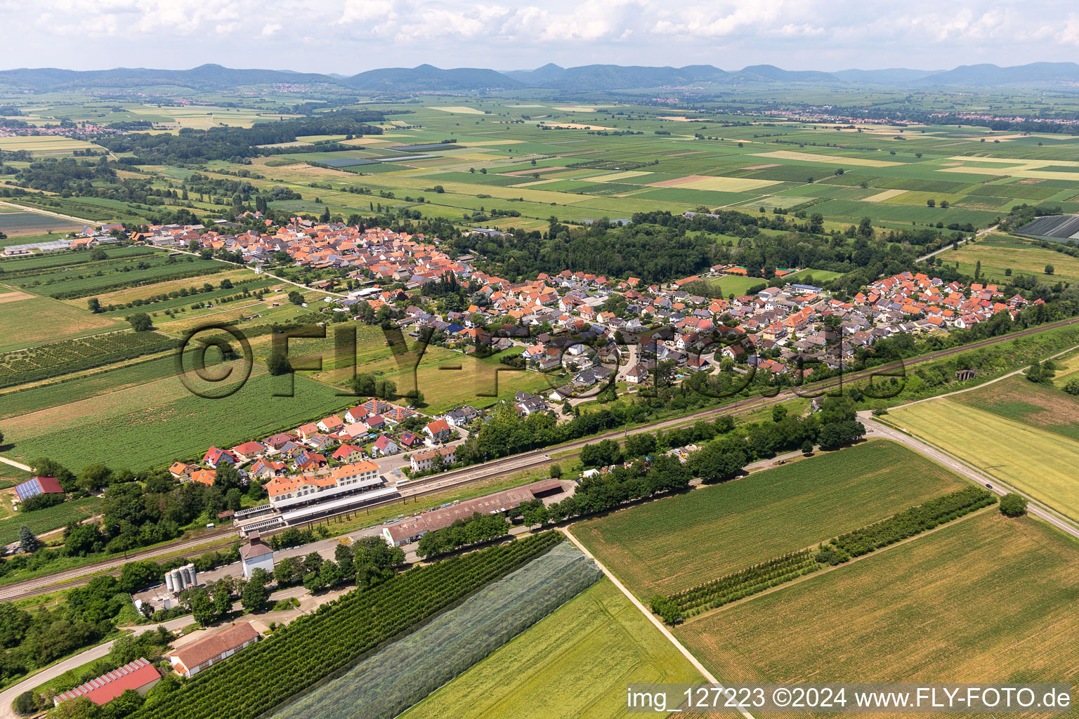 Drone image of Winden in the state Rhineland-Palatinate, Germany