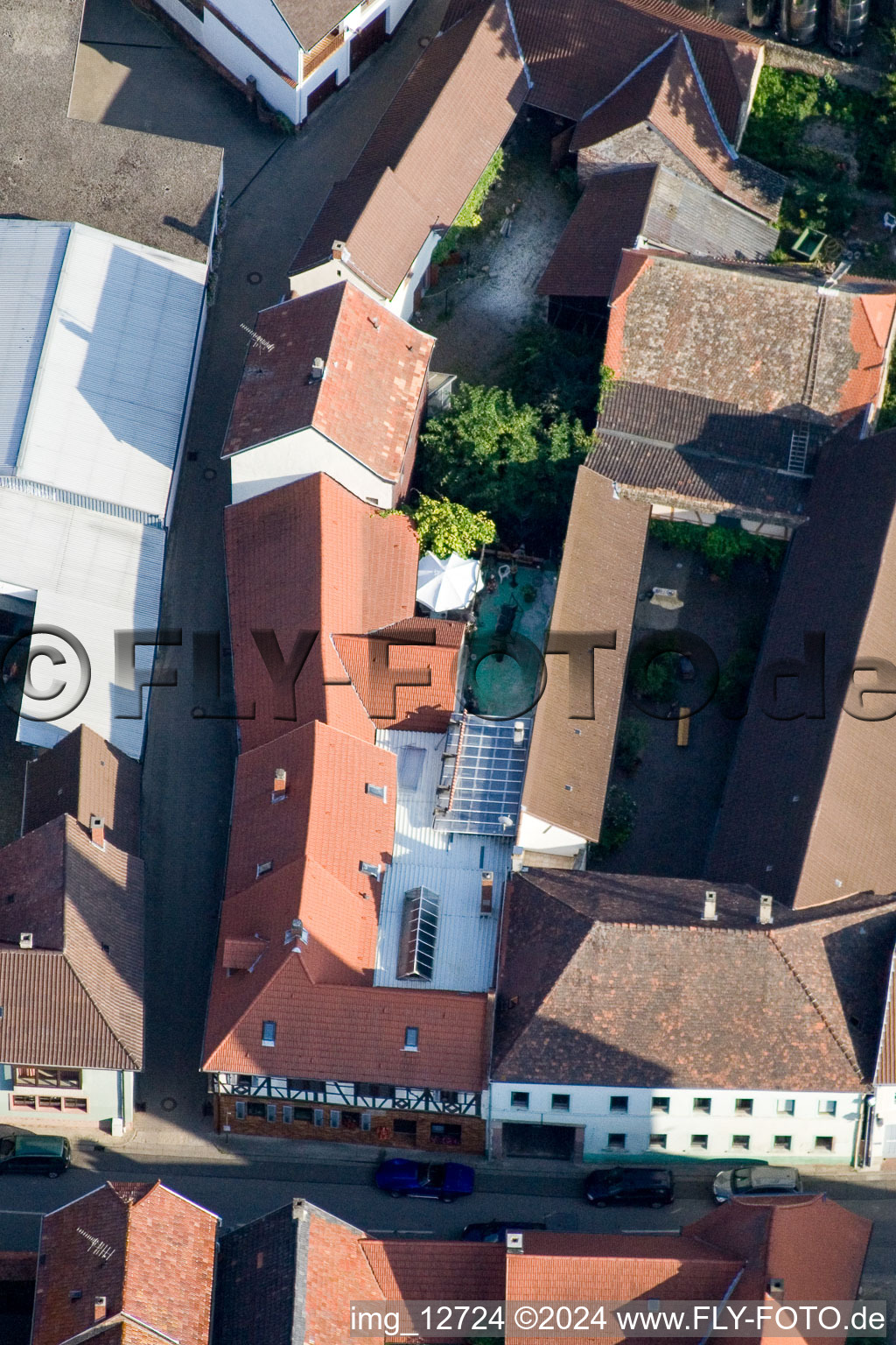 Großkarlbach in the state Rhineland-Palatinate, Germany from above