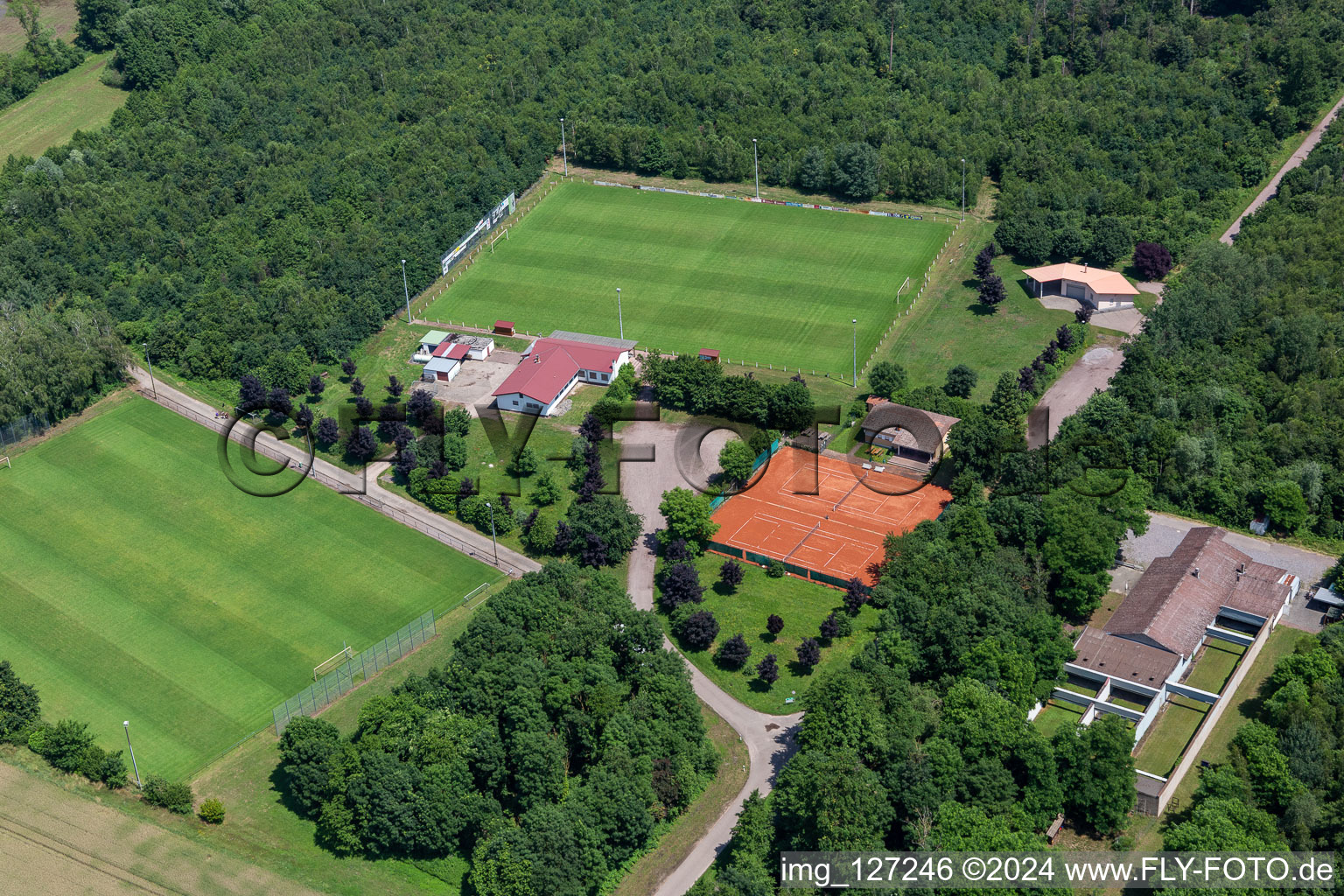 Soccer field Steinweiler in Steinweiler in the state Rhineland-Palatinate, Germany