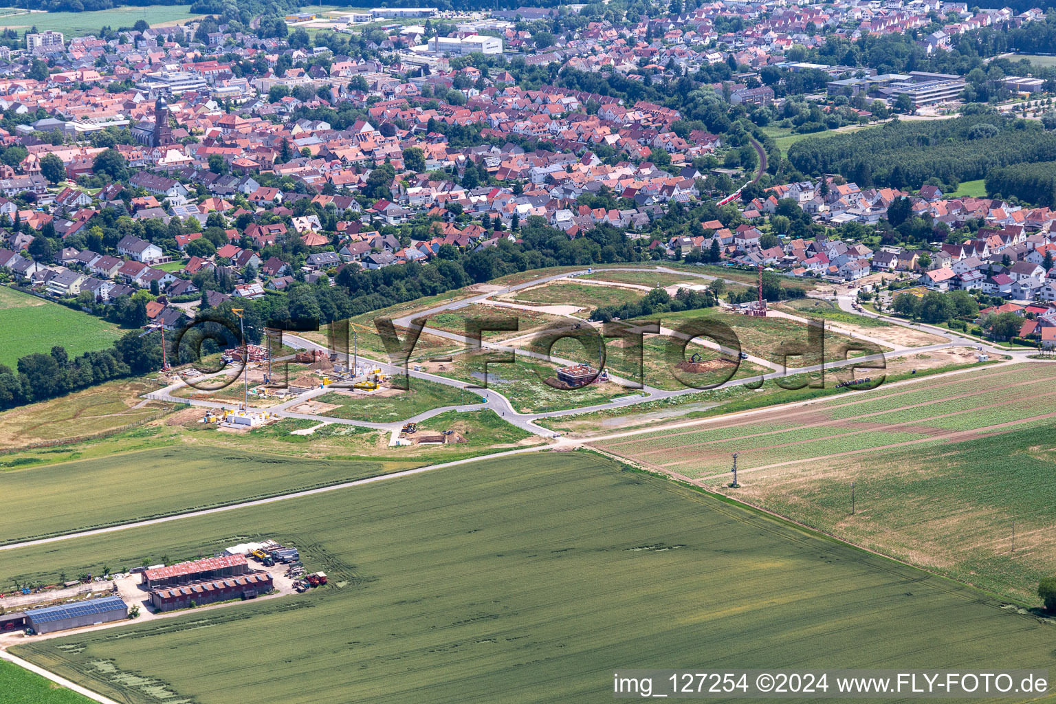 Development area K2 in Kandel in the state Rhineland-Palatinate, Germany out of the air