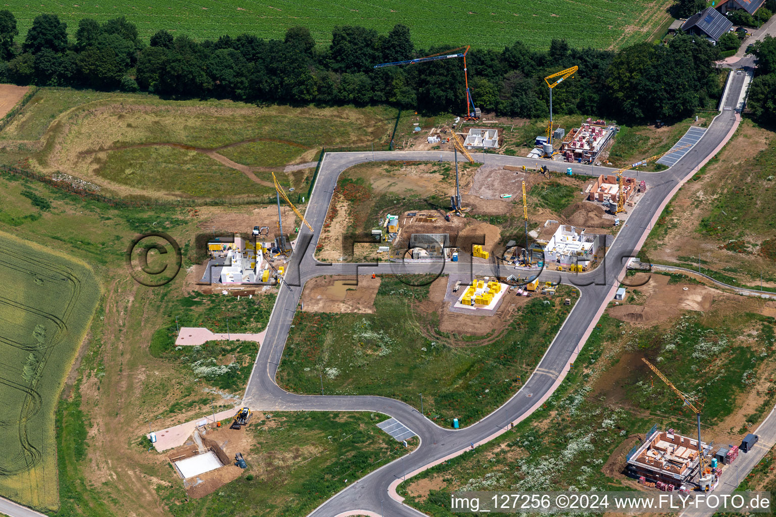 Development area K2 in Kandel in the state Rhineland-Palatinate, Germany from the plane