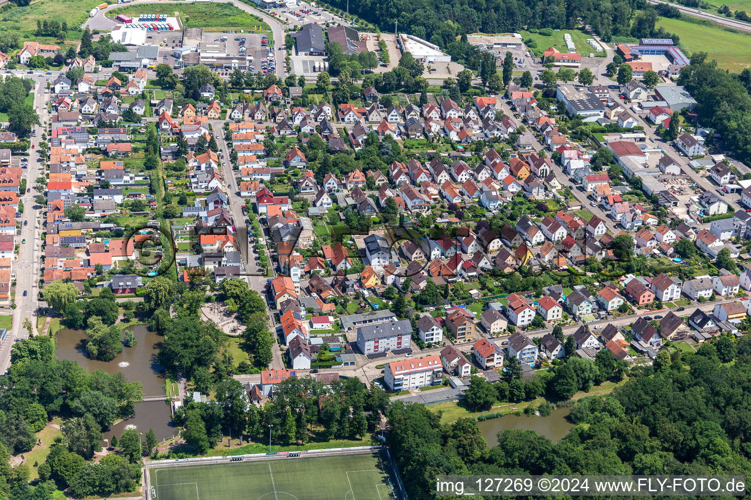 Aerial photograpy of Settlement in Kandel in the state Rhineland-Palatinate, Germany