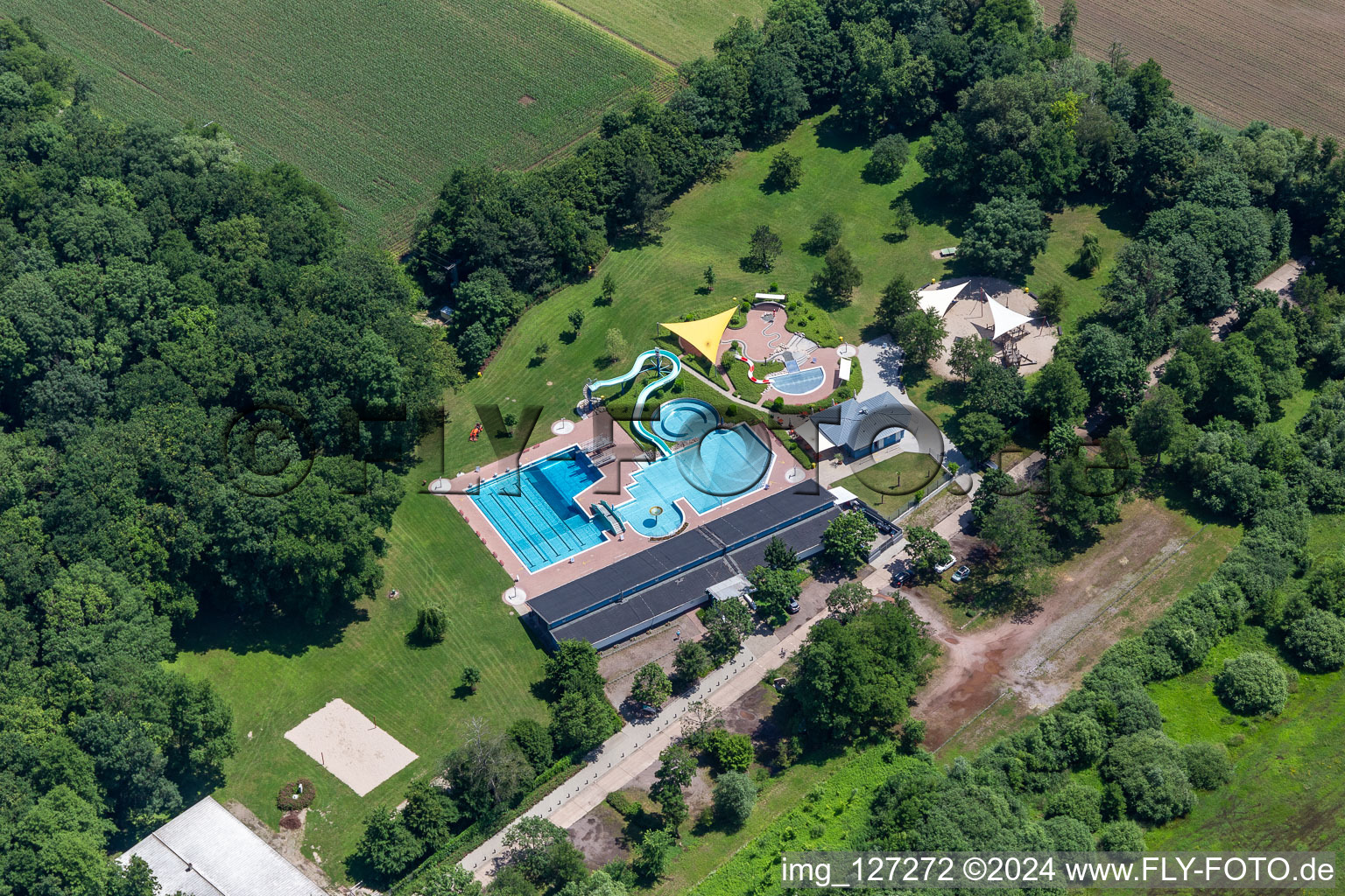 Forest swimming pool Kandel in Kandel in the state Rhineland-Palatinate, Germany