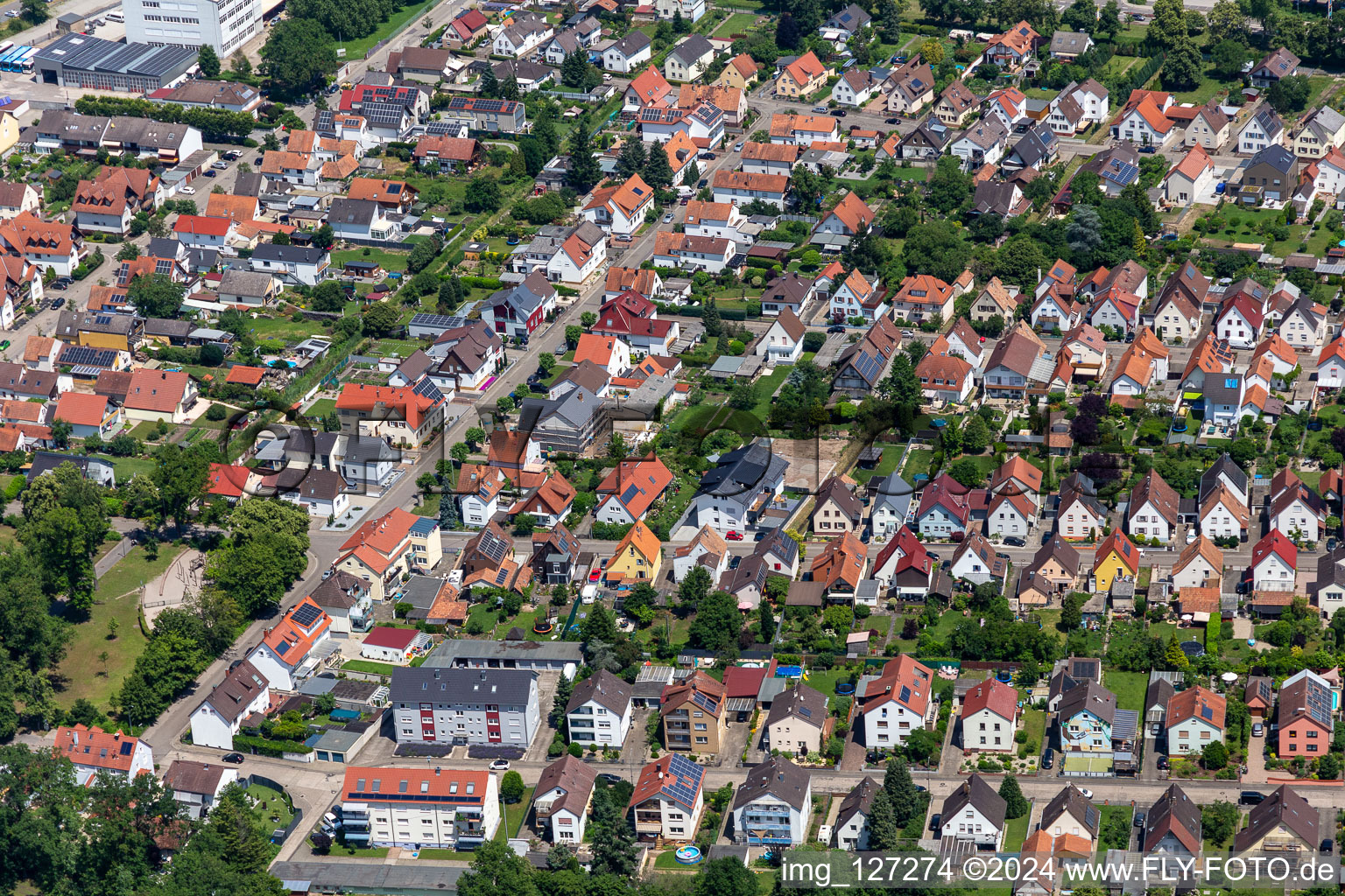 Oblique view of Settlement in Kandel in the state Rhineland-Palatinate, Germany