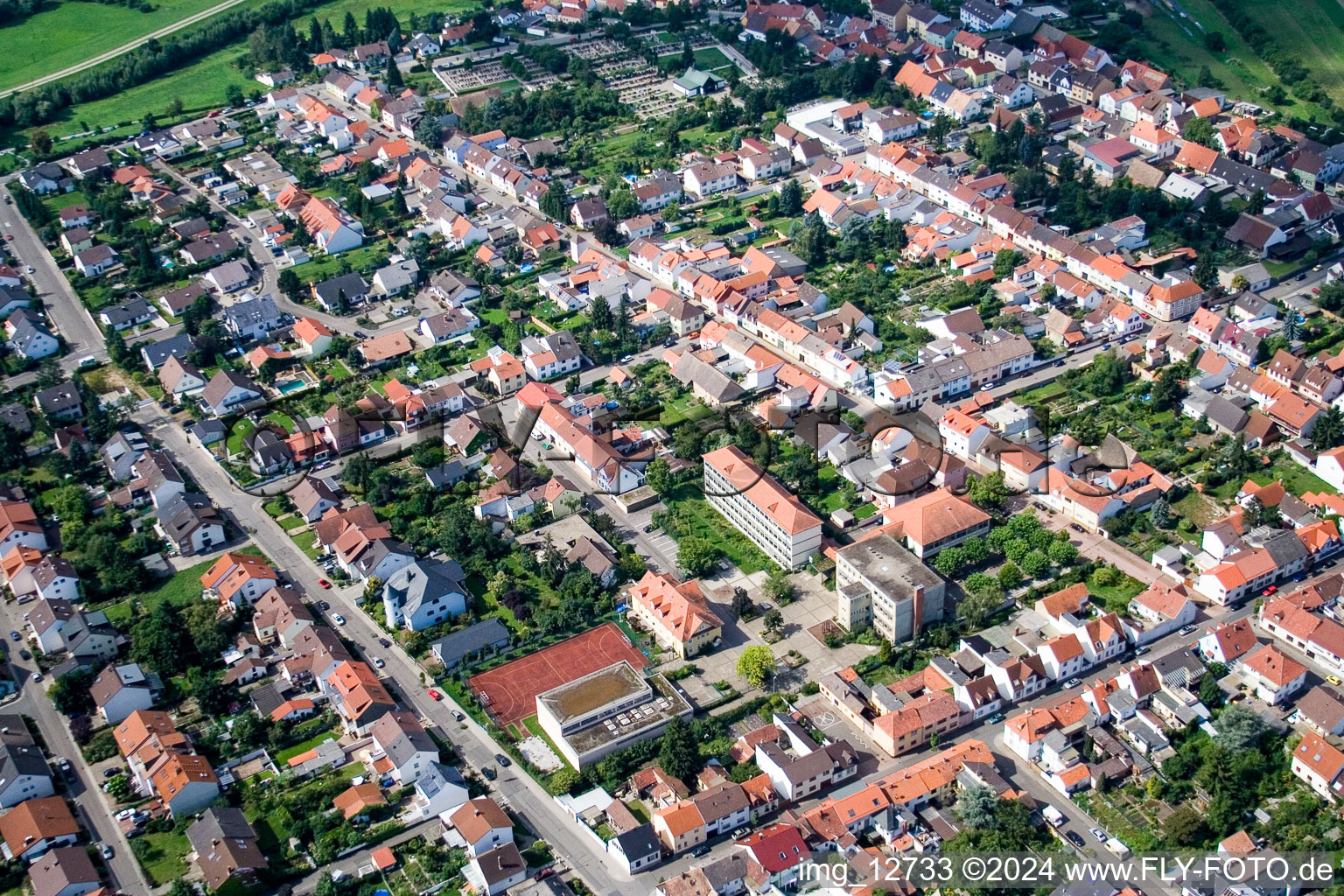 Altlußheim in the state Baden-Wuerttemberg, Germany out of the air