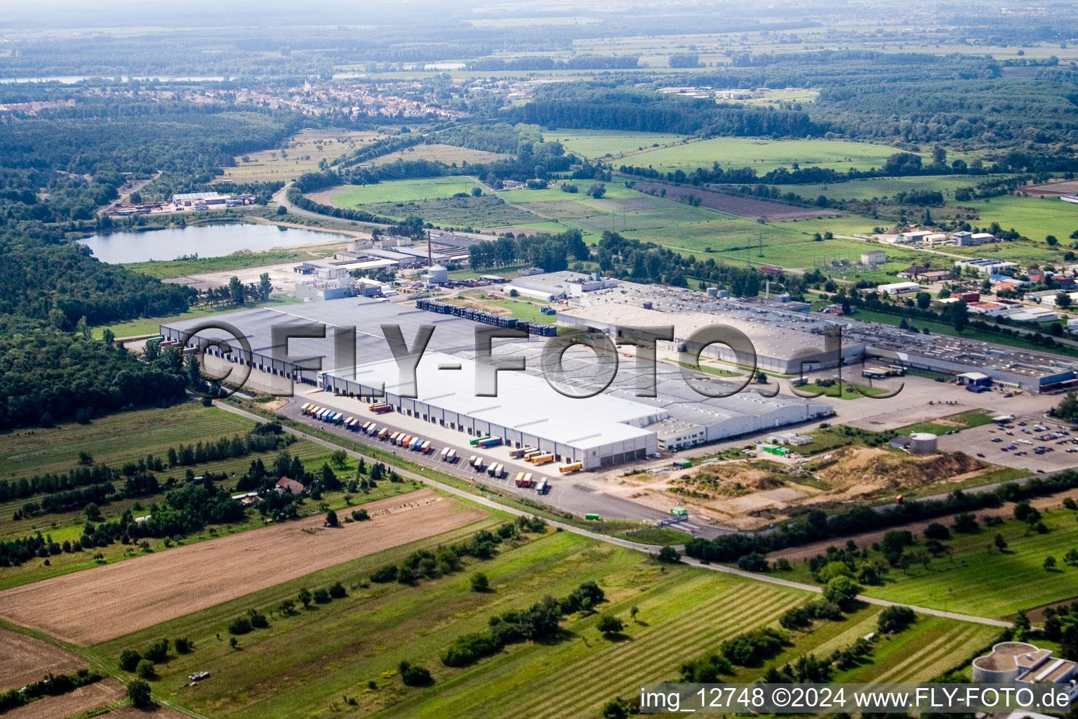 Aerial view of Goodyear from the northeast in Philippsburg in the state Baden-Wuerttemberg, Germany