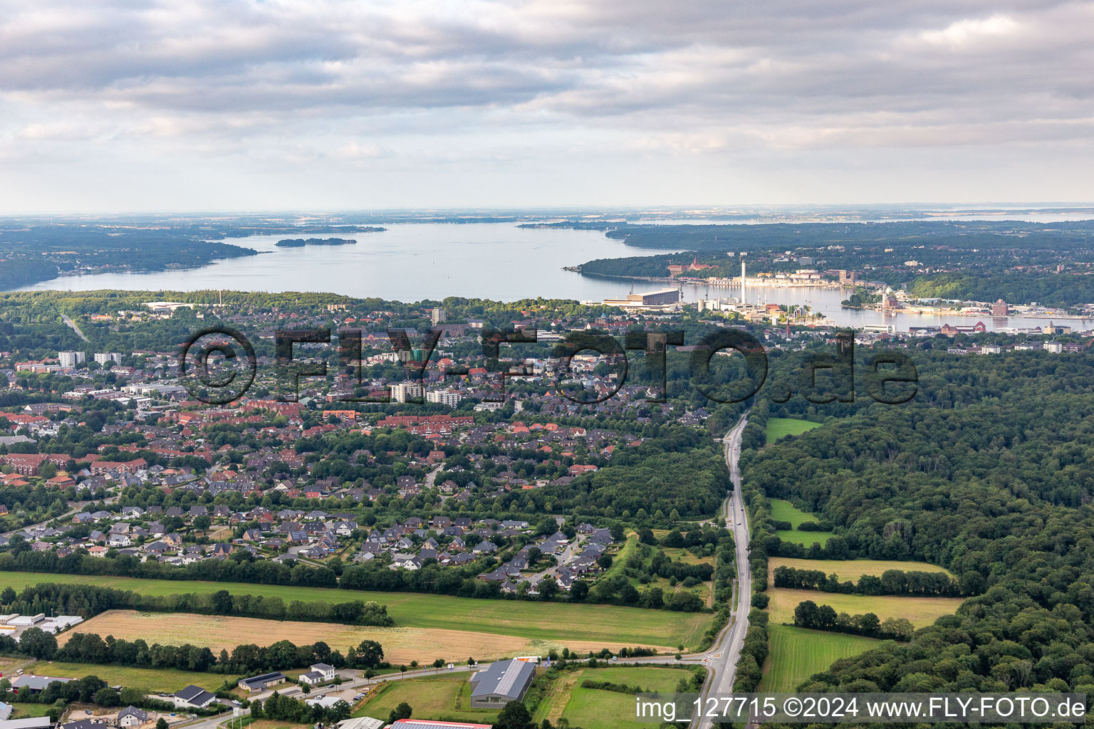 Aerial view of Harrislee in the state Schleswig Holstein, Germany