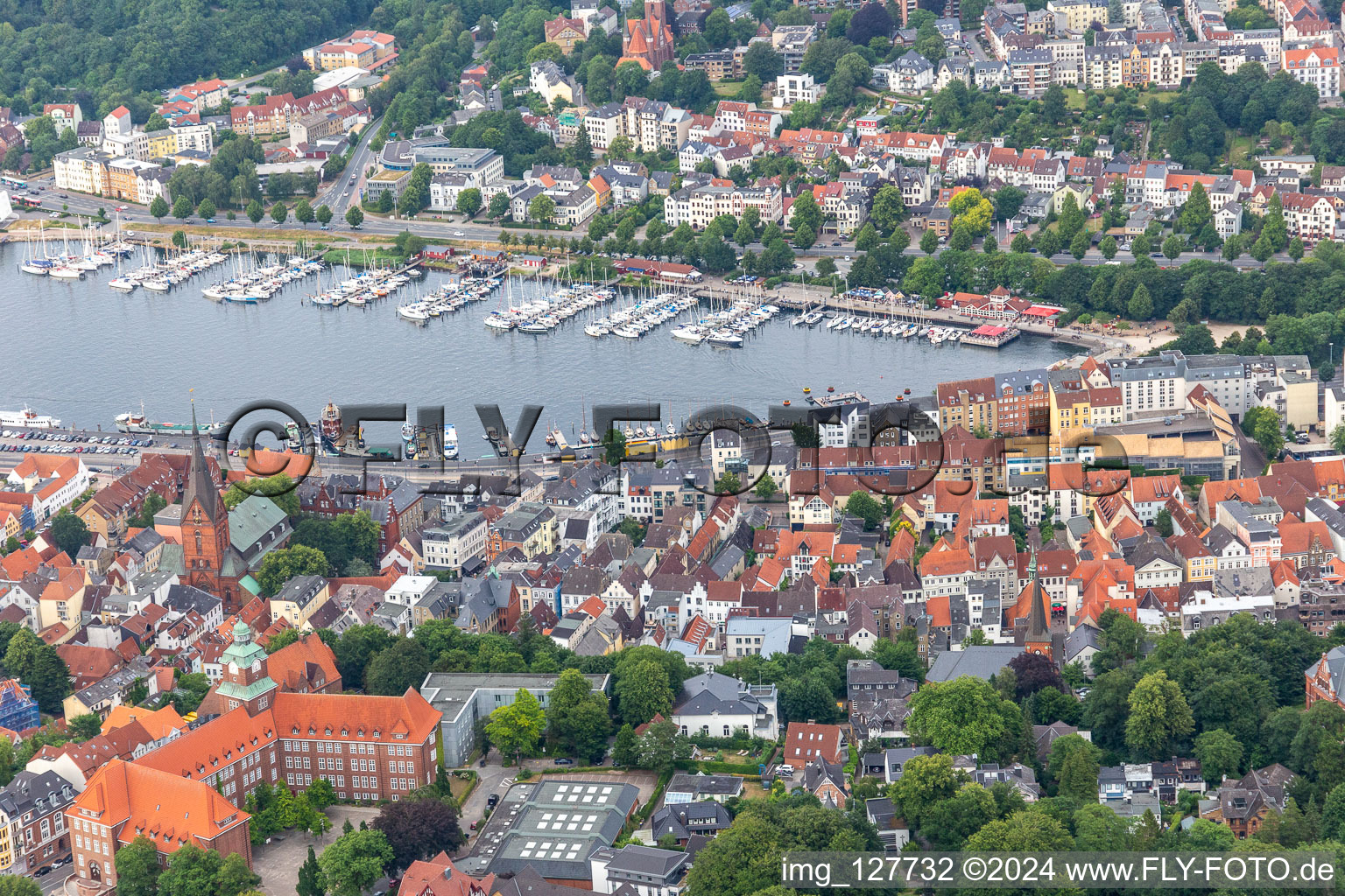 Harbour tip in Flensburg in the state Schleswig Holstein, Germany