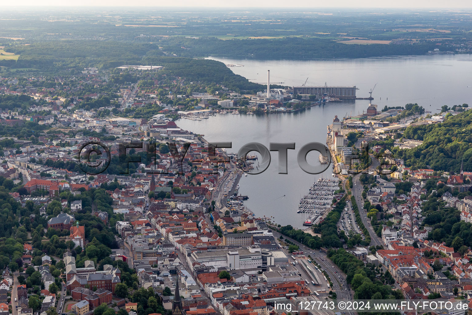 Aerial photograpy of Fjord in Flensburg in the state Schleswig Holstein, Germany