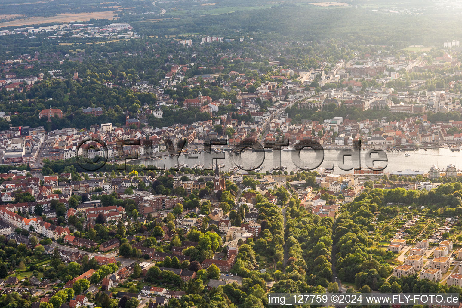 The city center in the downtown area Am Hafendamm in Flensburg in the state Schleswig-Holstein, Germany