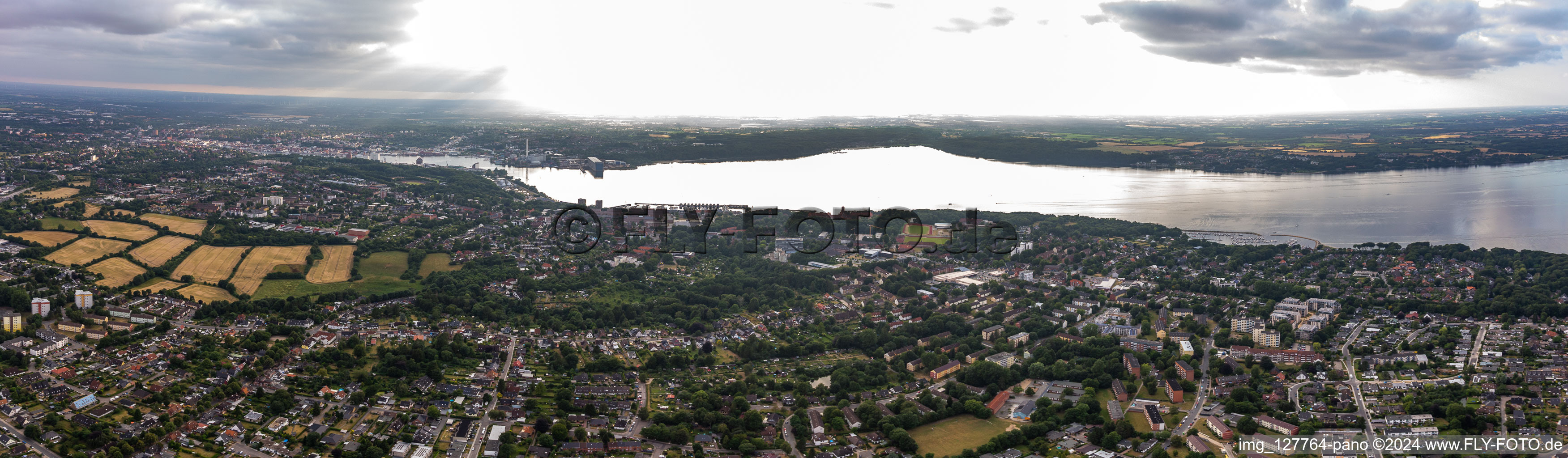 Panorama of Mürwik and fjord in the district Mürwik in Flensburg in the state Schleswig Holstein, Germany