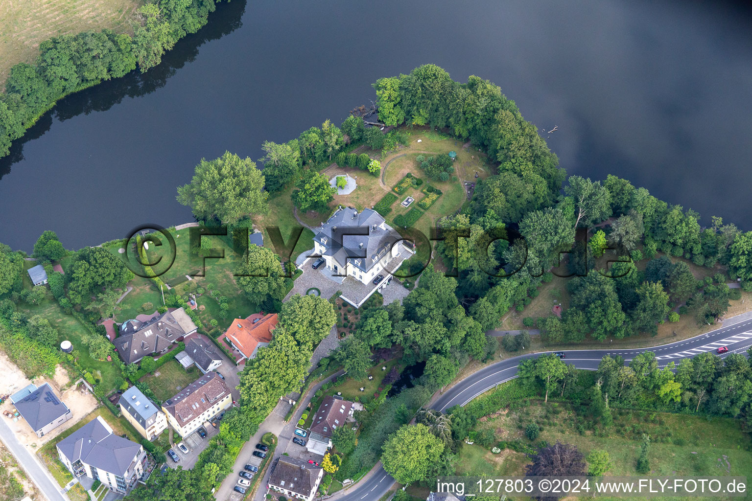 Luxury residential villa of single-family settlement Etablissement on Gluecksburger Herzplatz in Gluecksburg in the state Schleswig-Holstein, Germany