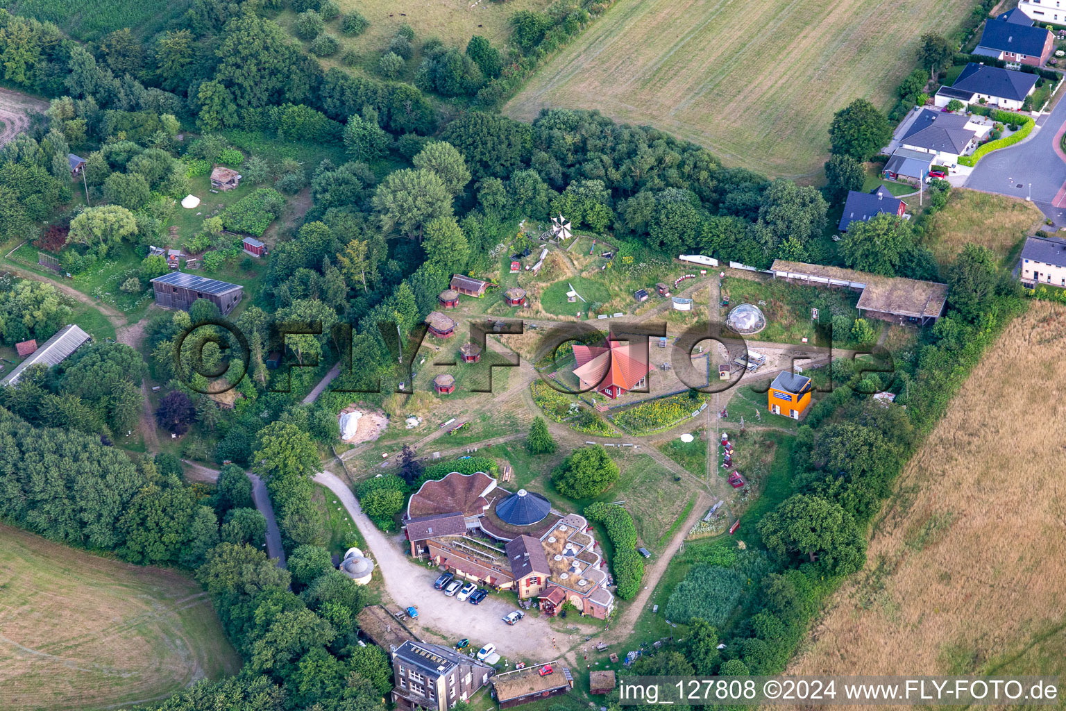 Aerial view of Artefact gGmbH in Glücksburg in the state Schleswig Holstein, Germany