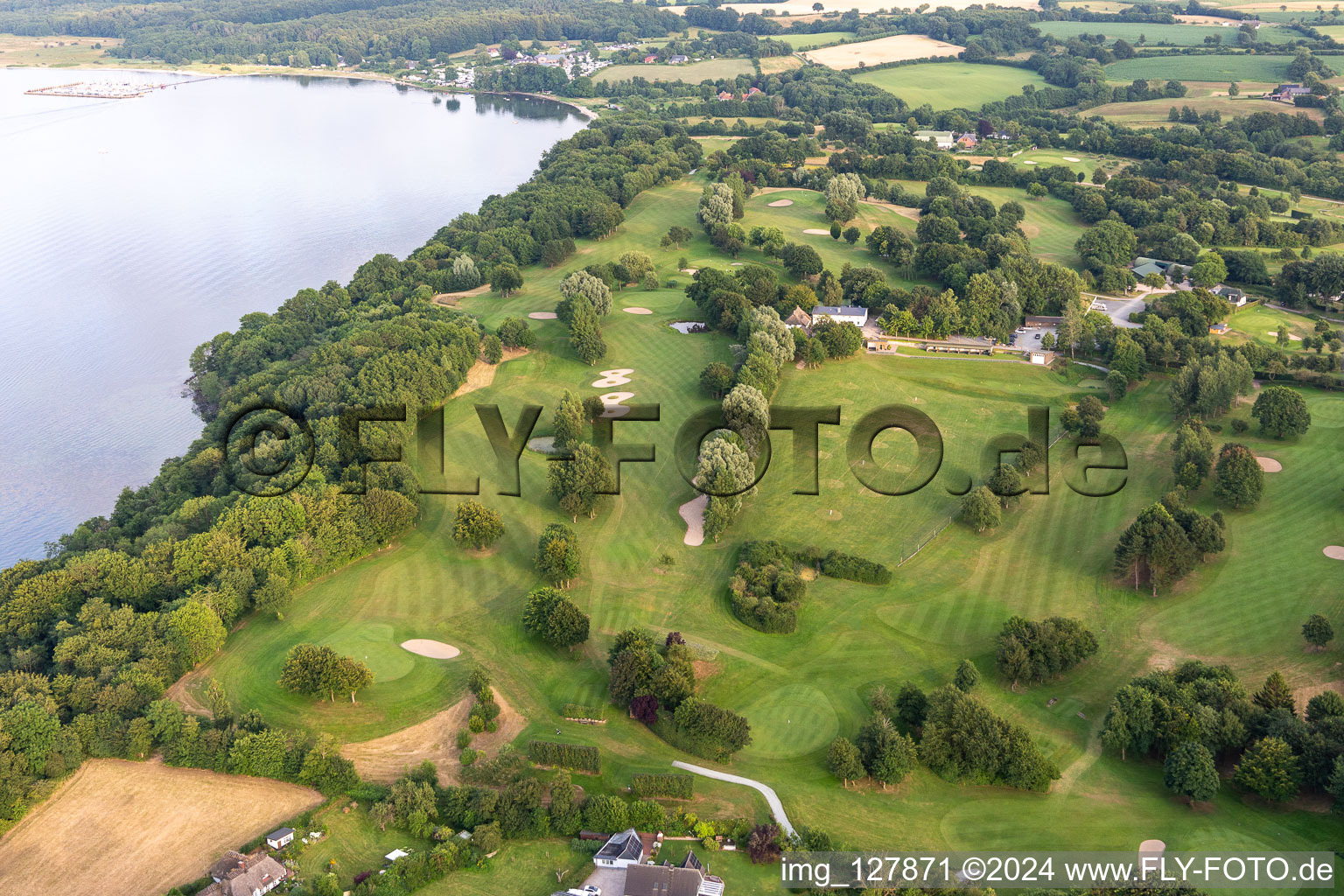 Aerial view of Förde Golf Club eV Glücksburg in the district Bockholm in Glücksburg in the state Schleswig Holstein, Germany