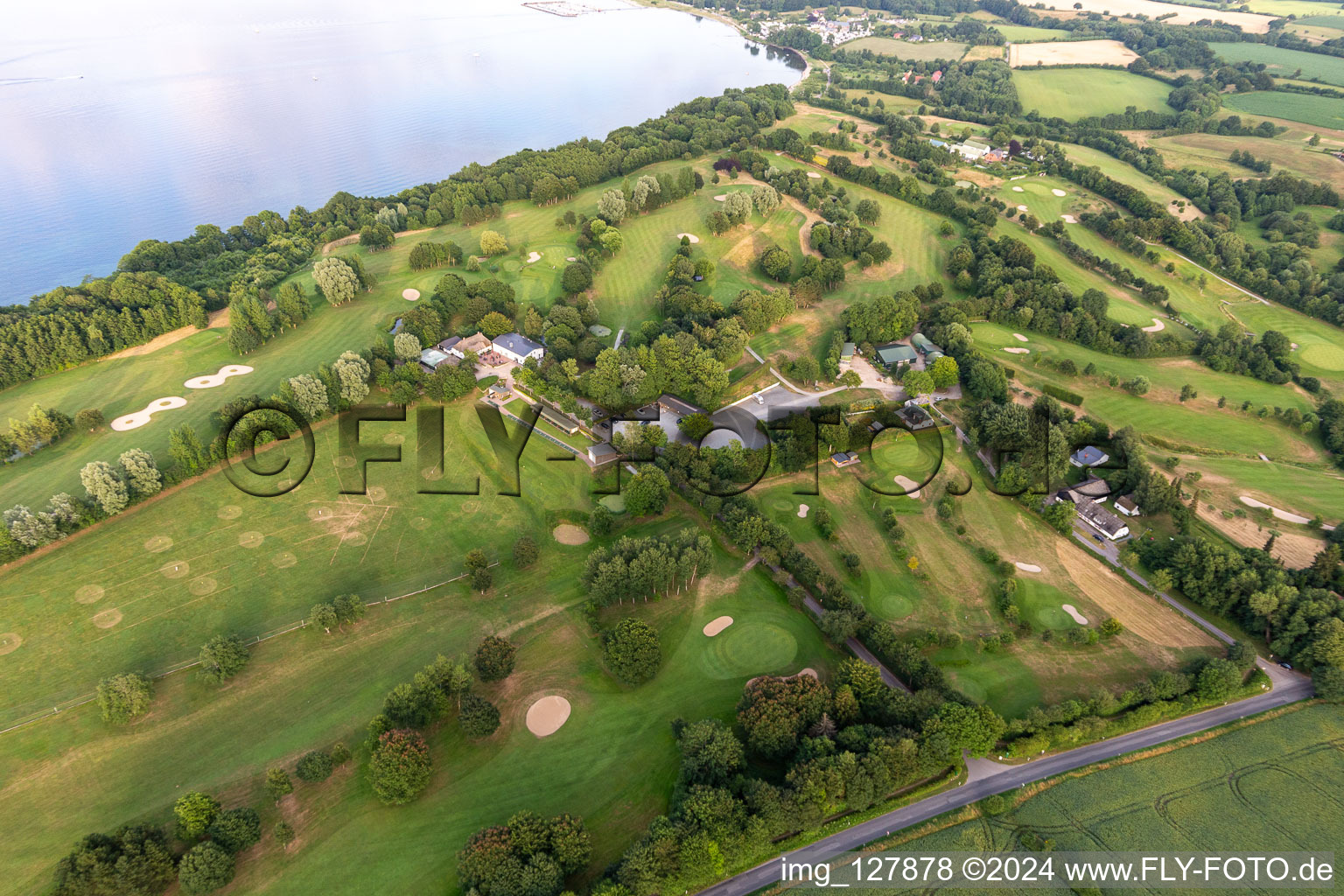 Bird's eye view of Förde Golf Club eV Glücksburg in the district Bockholm in Glücksburg in the state Schleswig Holstein, Germany