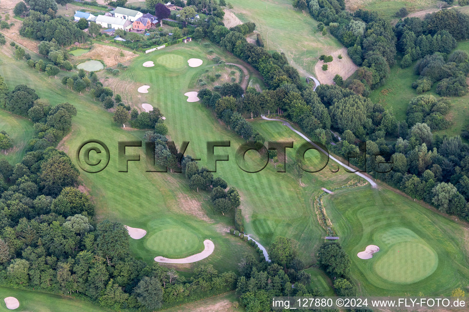 Drone recording of Förde Golf Club eV Glücksburg in the district Bockholm in Glücksburg in the state Schleswig Holstein, Germany