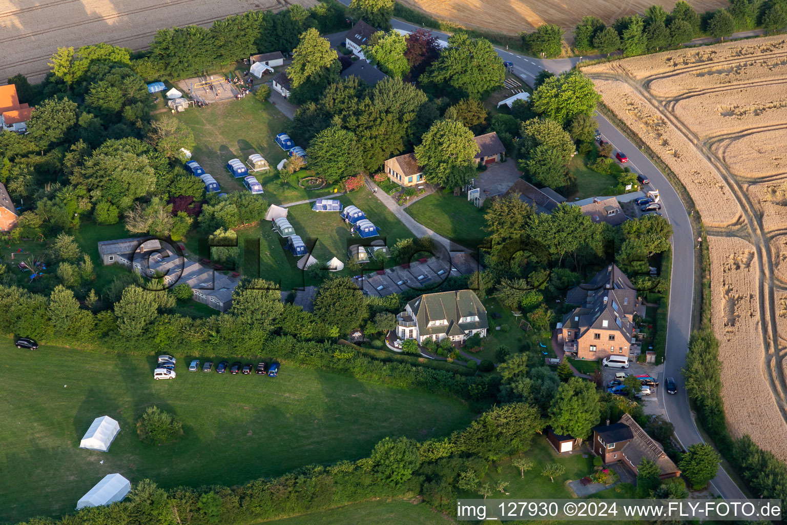 Aerial photograpy of Holiday camp of the Schleswig Flensburg Church District House Neukirchen in the district Neukirchen in Steinbergkirche in the state Schleswig Holstein, Germany