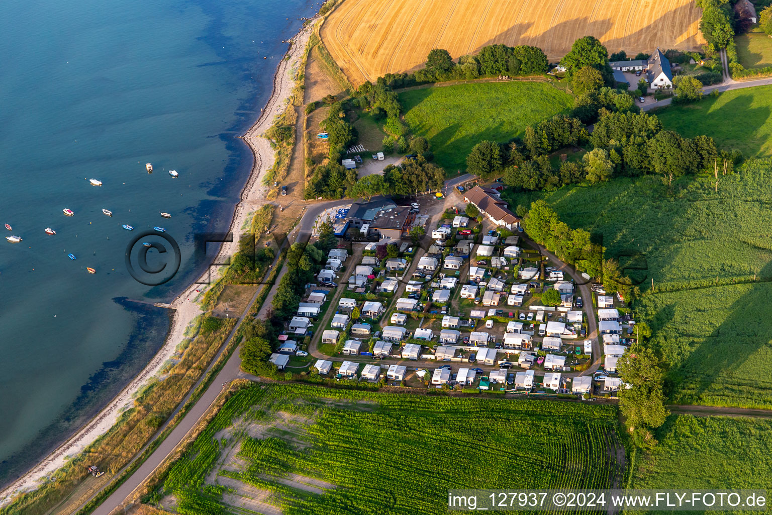 Campsite in the district Habernis in Steinberg in the state Schleswig Holstein, Germany