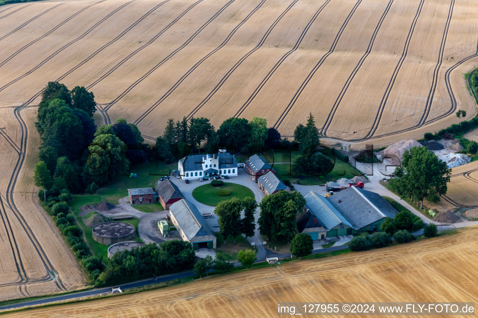 Aerial view of Recycling yard Philipsthal GmbH in the district Roikier in Steinbergkirche in the state Schleswig Holstein, Germany