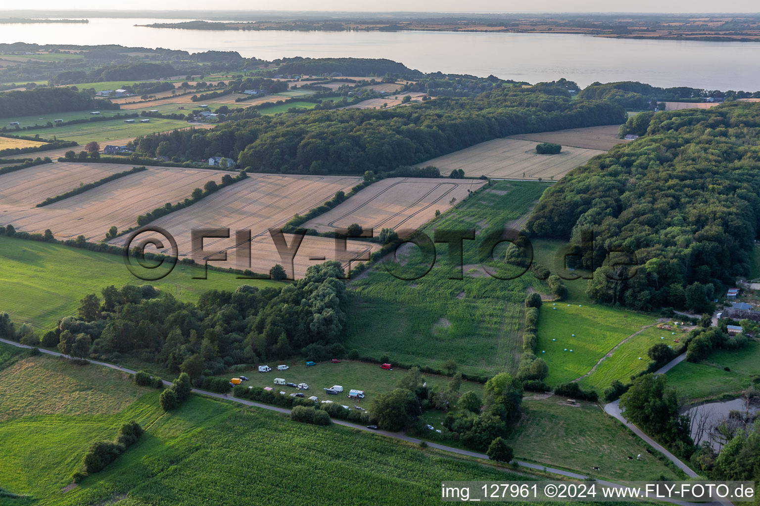 Camping on the farm in Nordballig in the state Schleswig Holstein, Germany